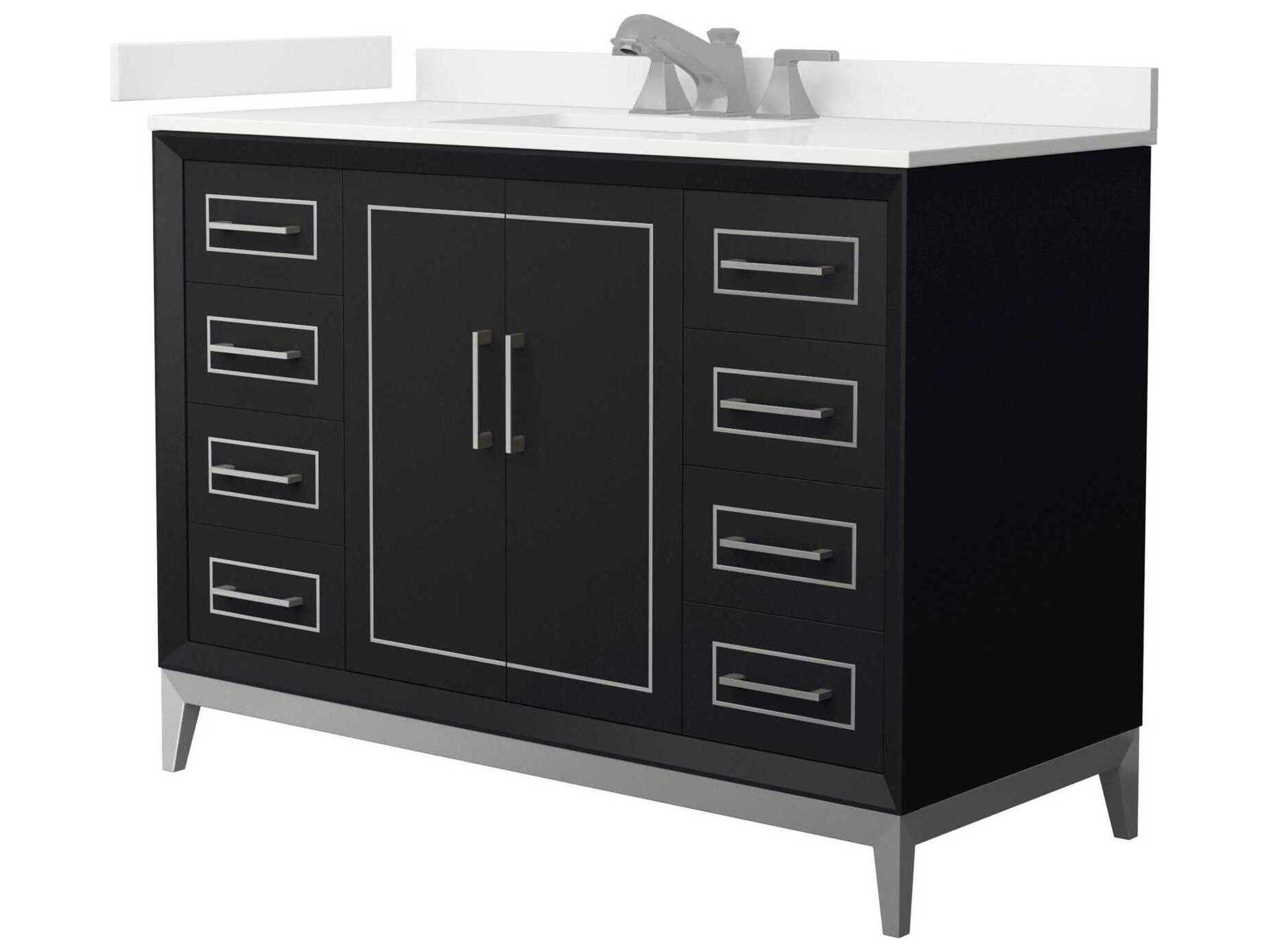 Wyndham Collection Marlena 48" Black Vanity