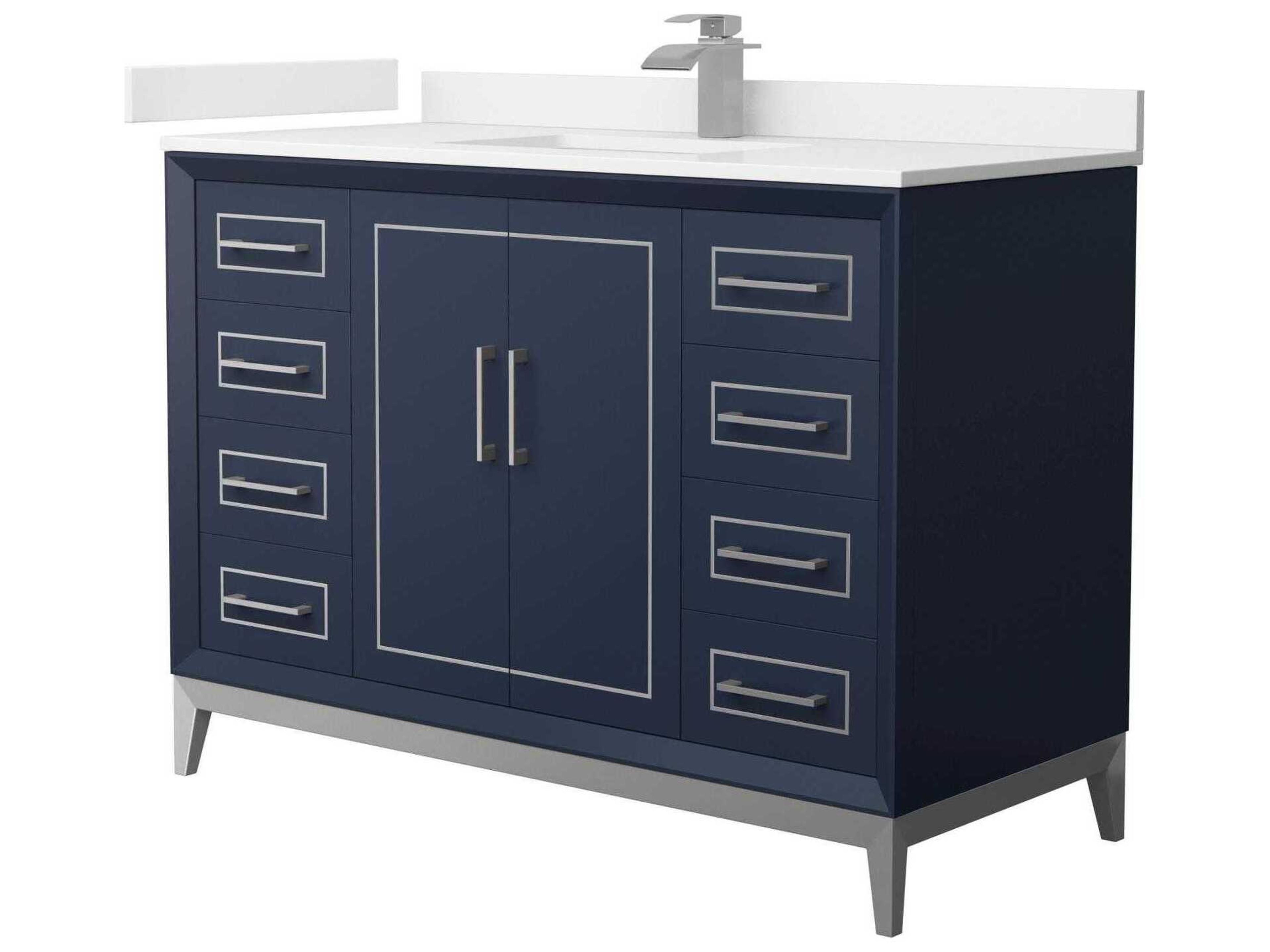 Wyndham Collection Marlena 48" Dark Blue Vanity