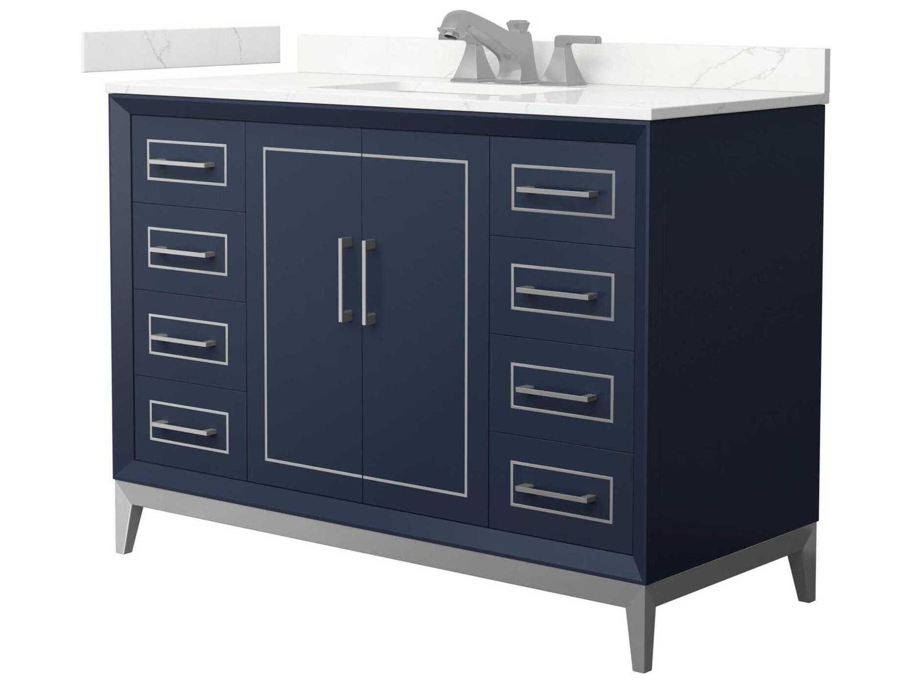 Wyndham Collection Marlena 48" Dark Blue Vanity