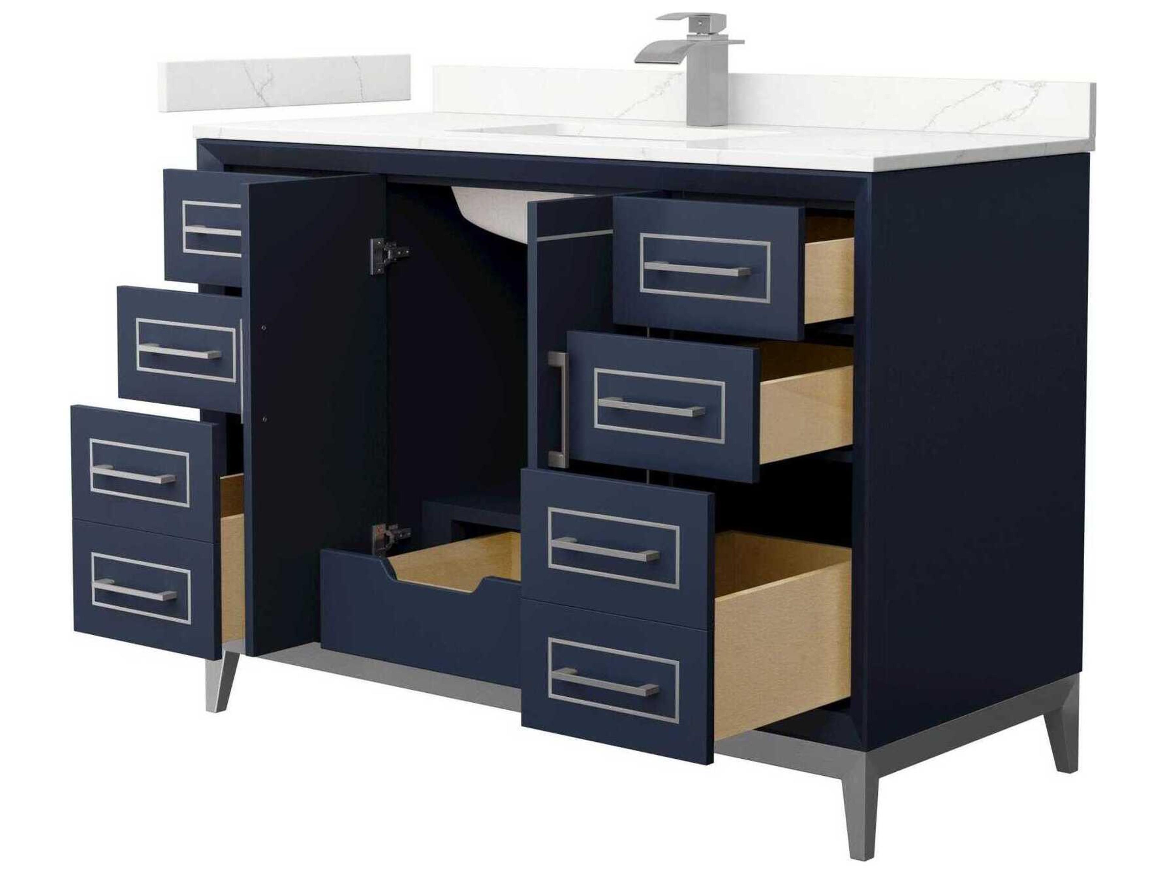 Wyndham Collection Marlena 48" Dark Blue Vanity