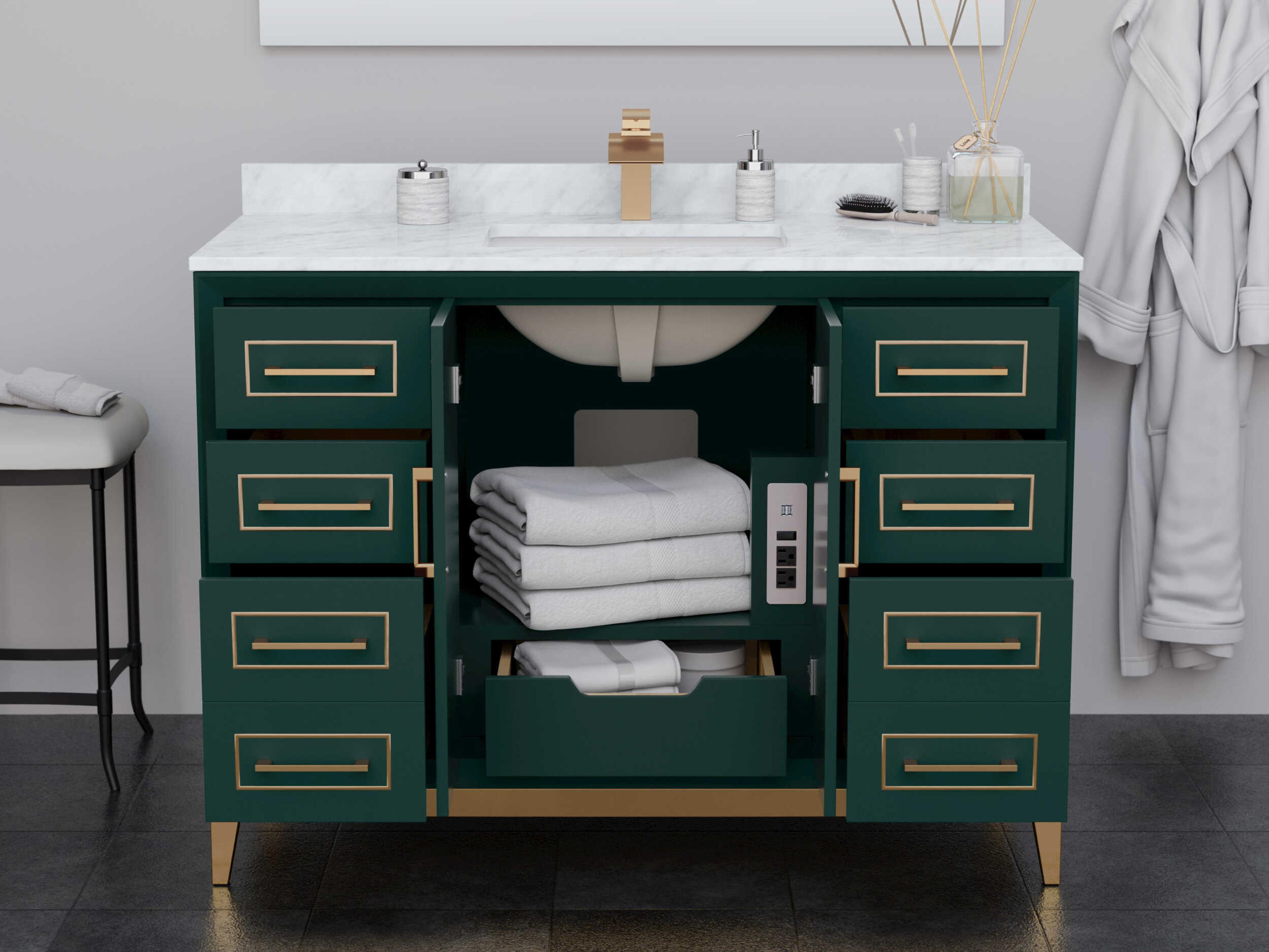 Wyndham Collection Marlena 48" Green Vanity
