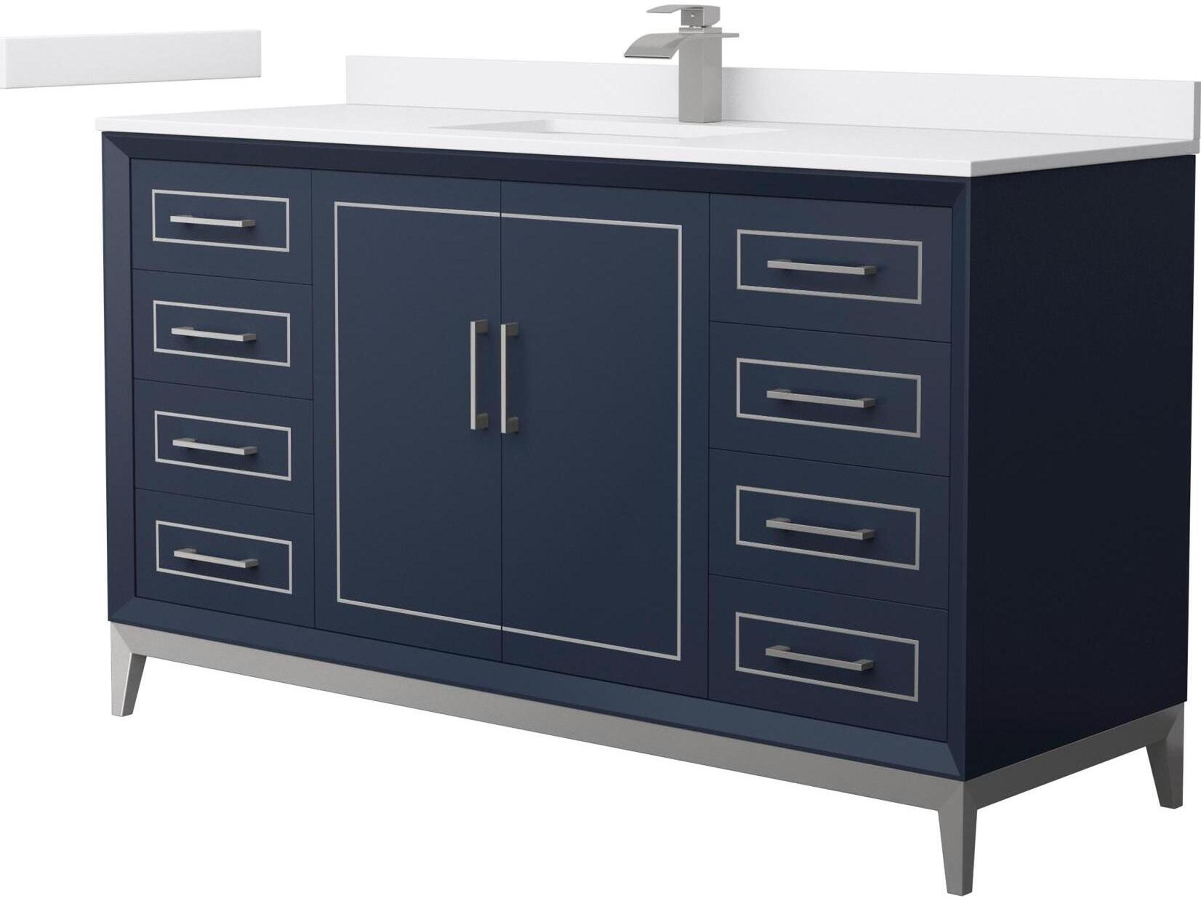 Wyndham Collection Marlena 60" Dark Blue Vanity