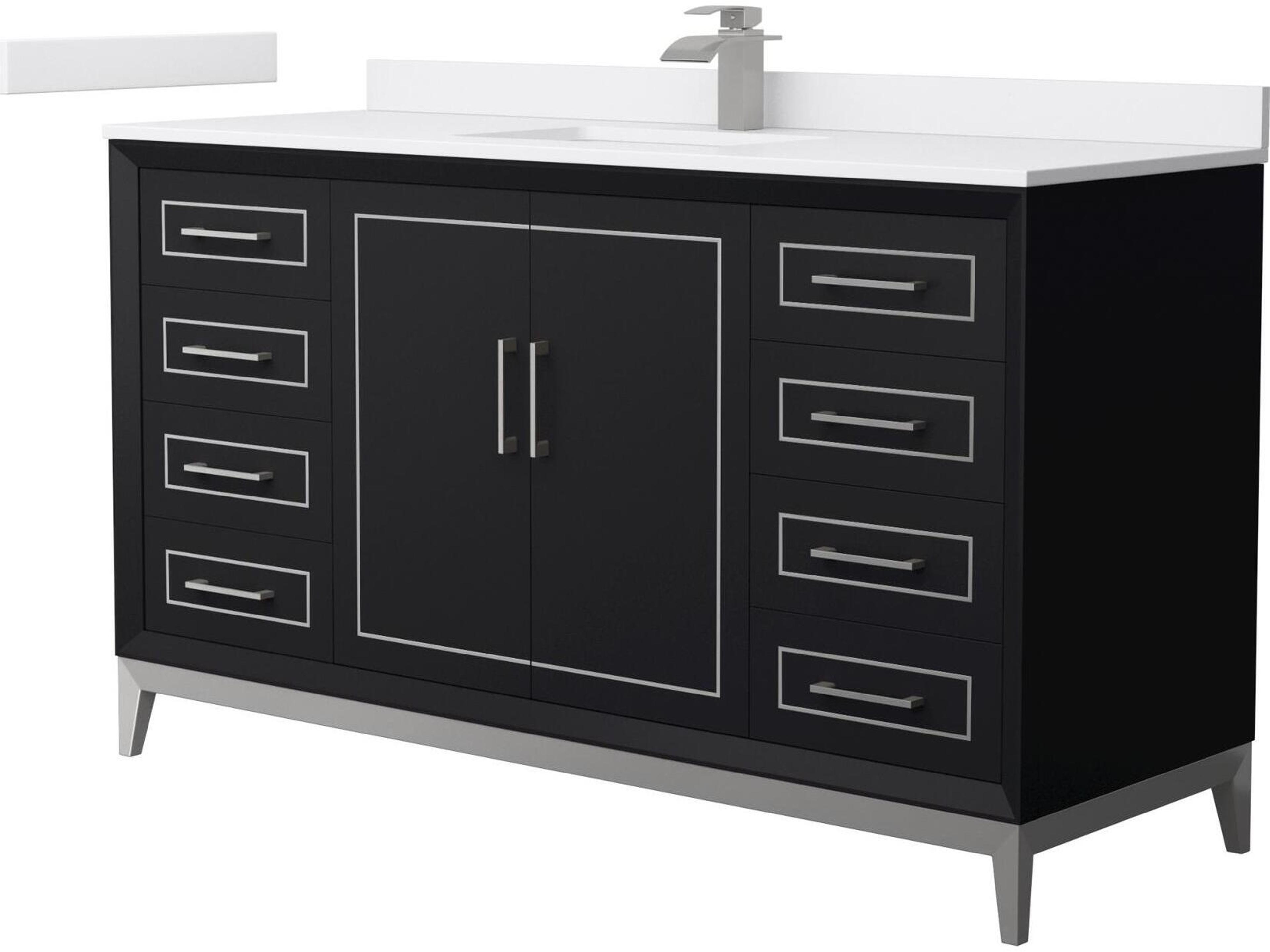 Wyndham Collection Marlena 60" Black Vanity