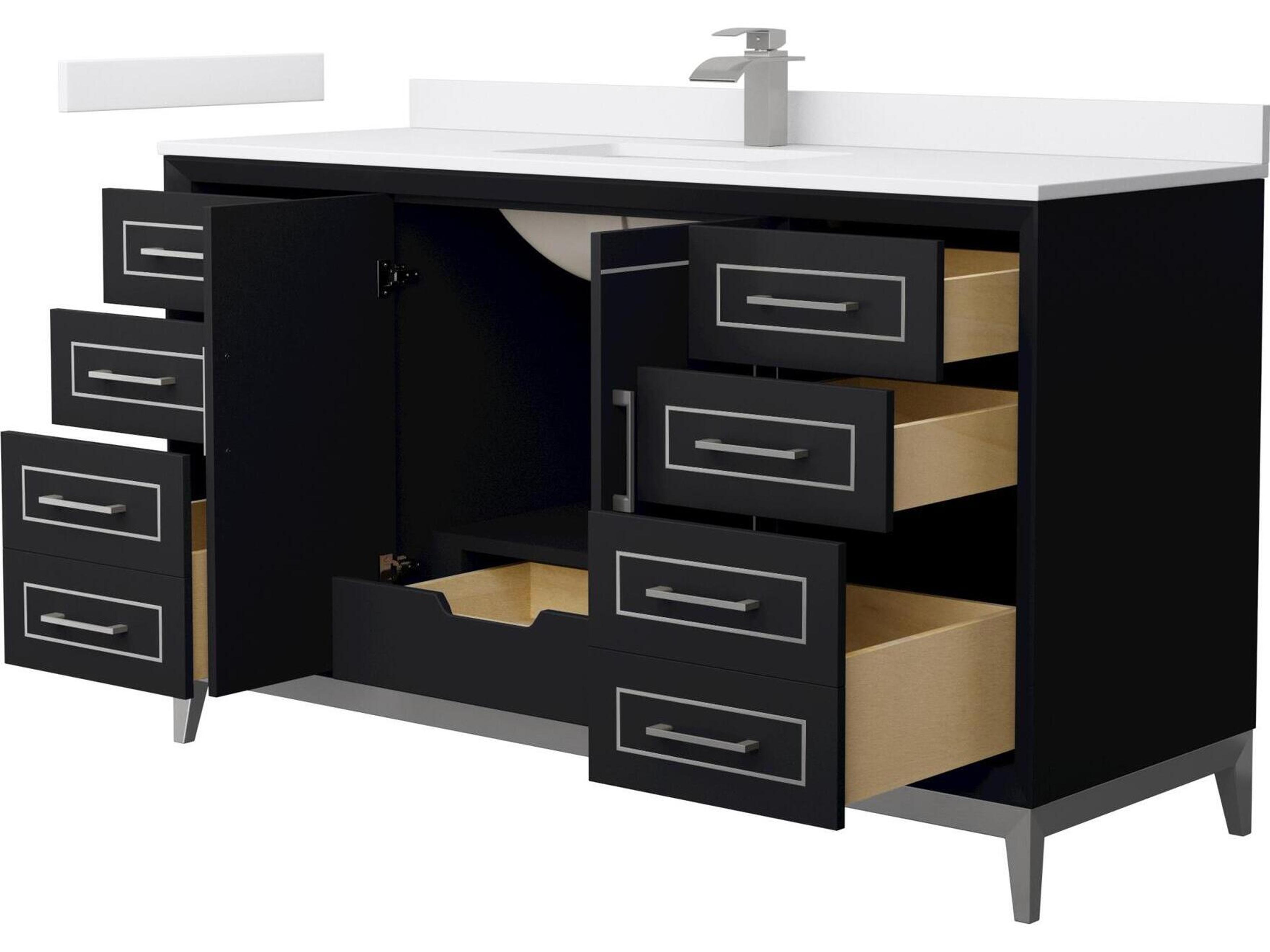 Wyndham Collection Marlena 60" Black Vanity