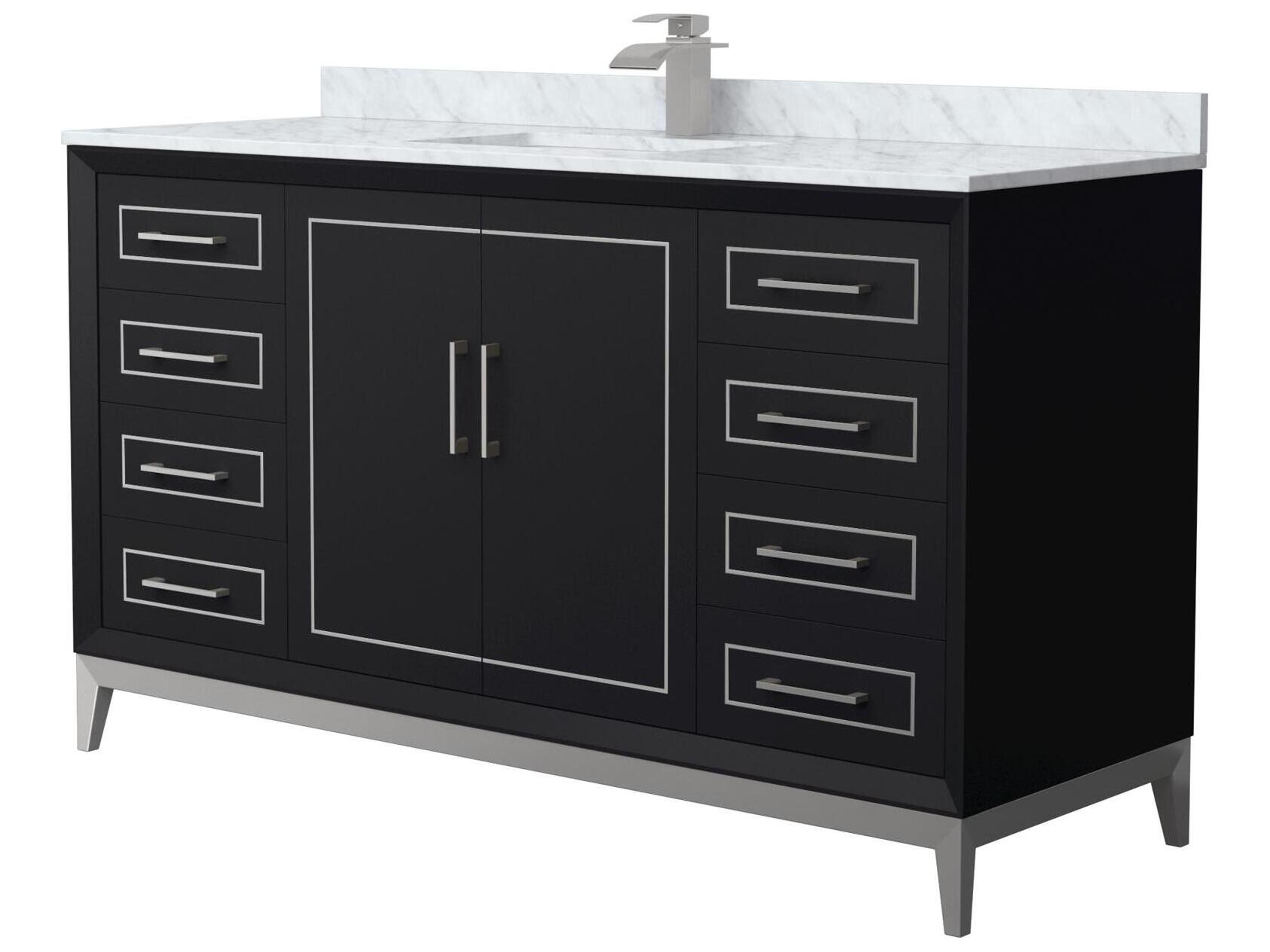 Wyndham Collection Marlena 60" Black Vanity