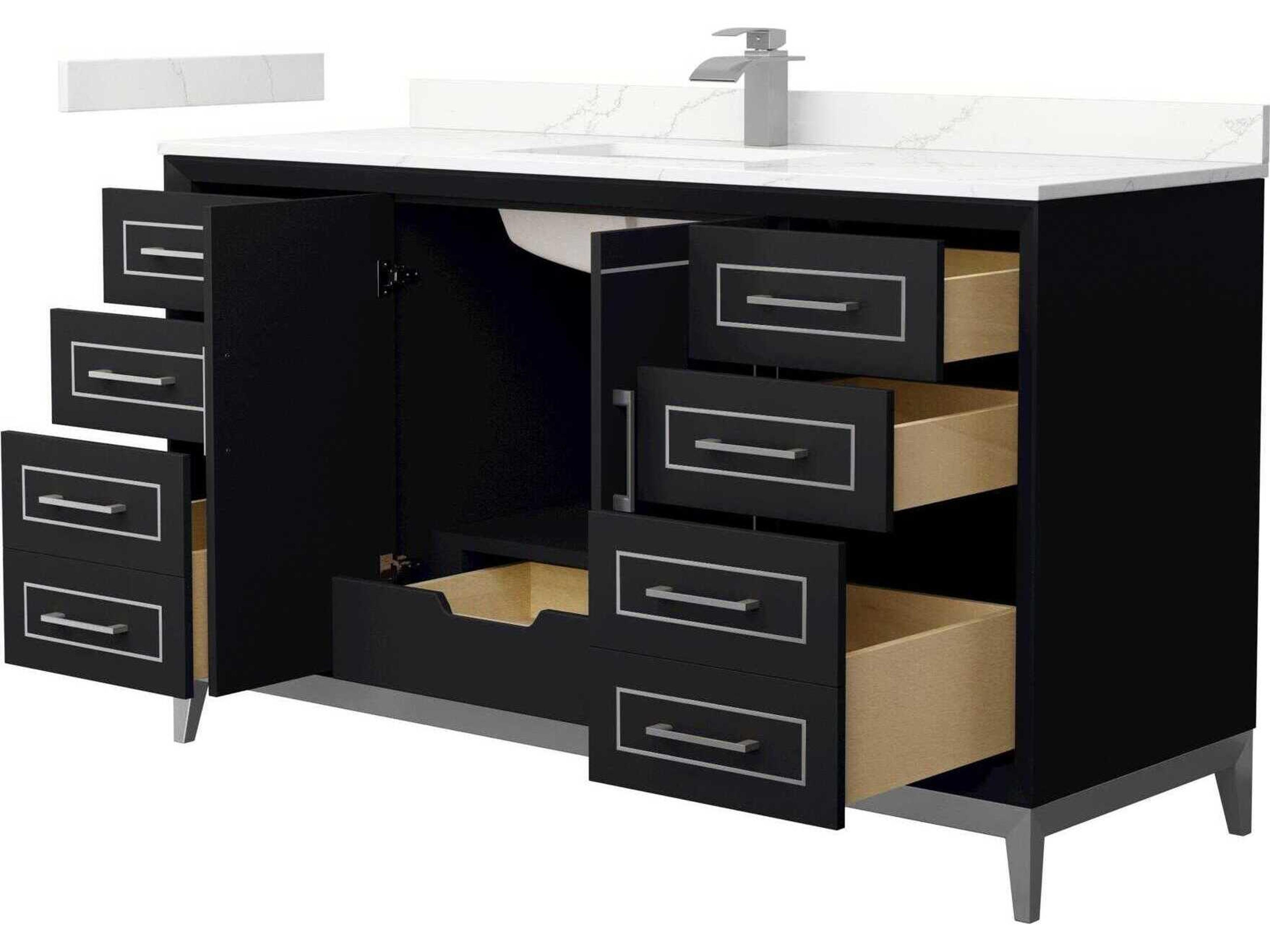 Wyndham Collection Marlena 60" Black Vanity