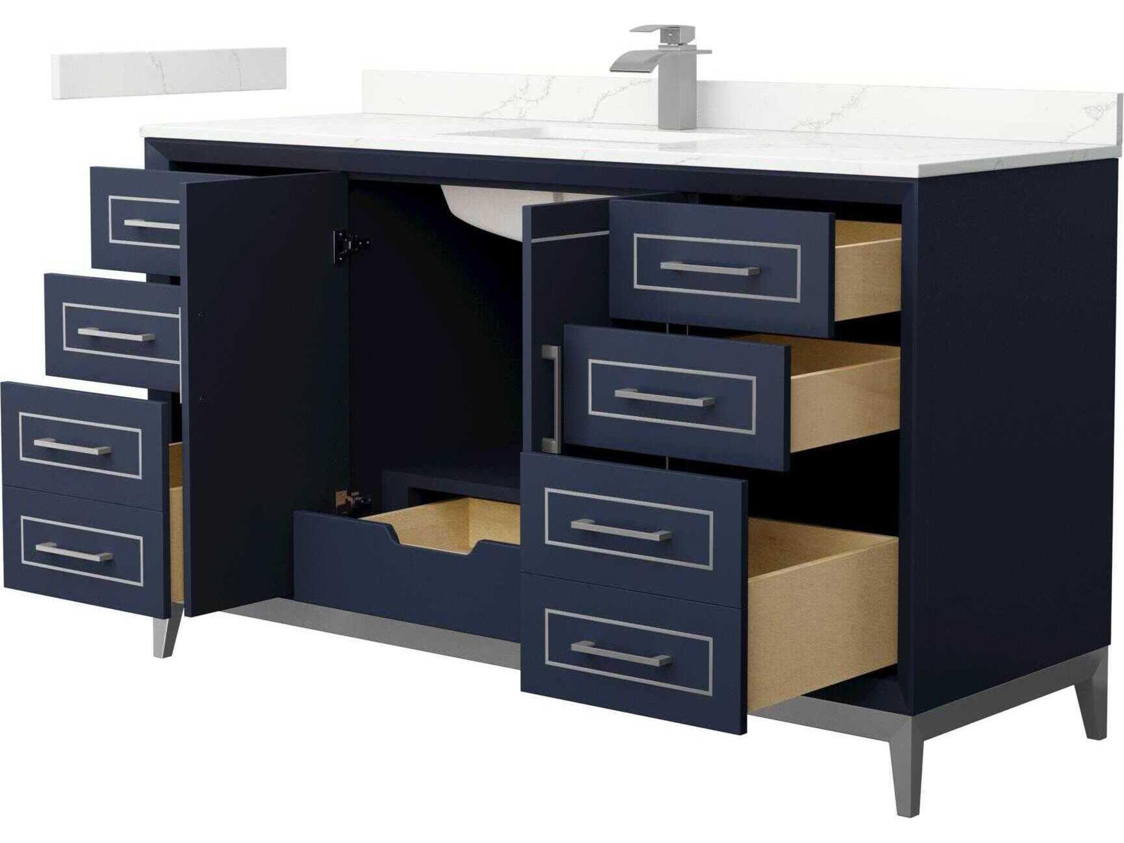 Wyndham Collection Marlena 60" Dark Blue Vanity