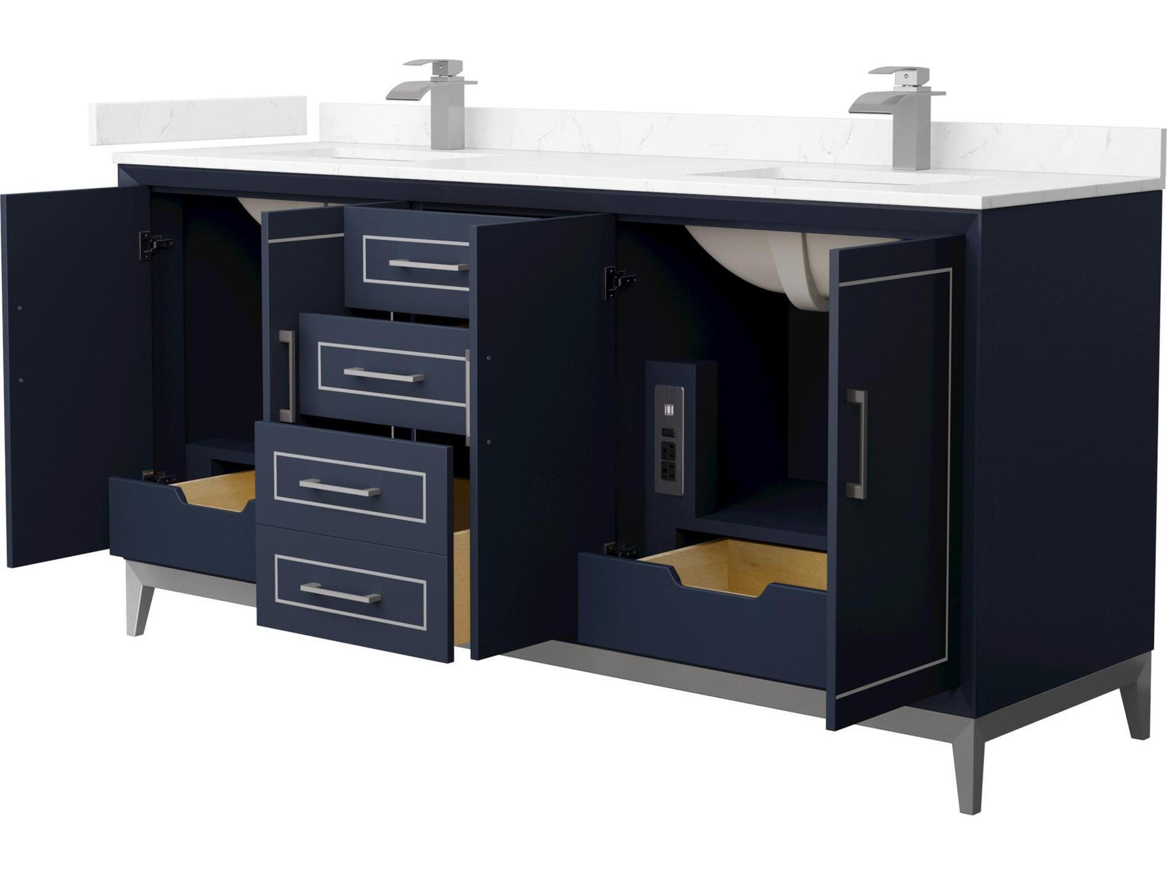 Wyndham Collection Marlena 72" Dark Blue Vanity