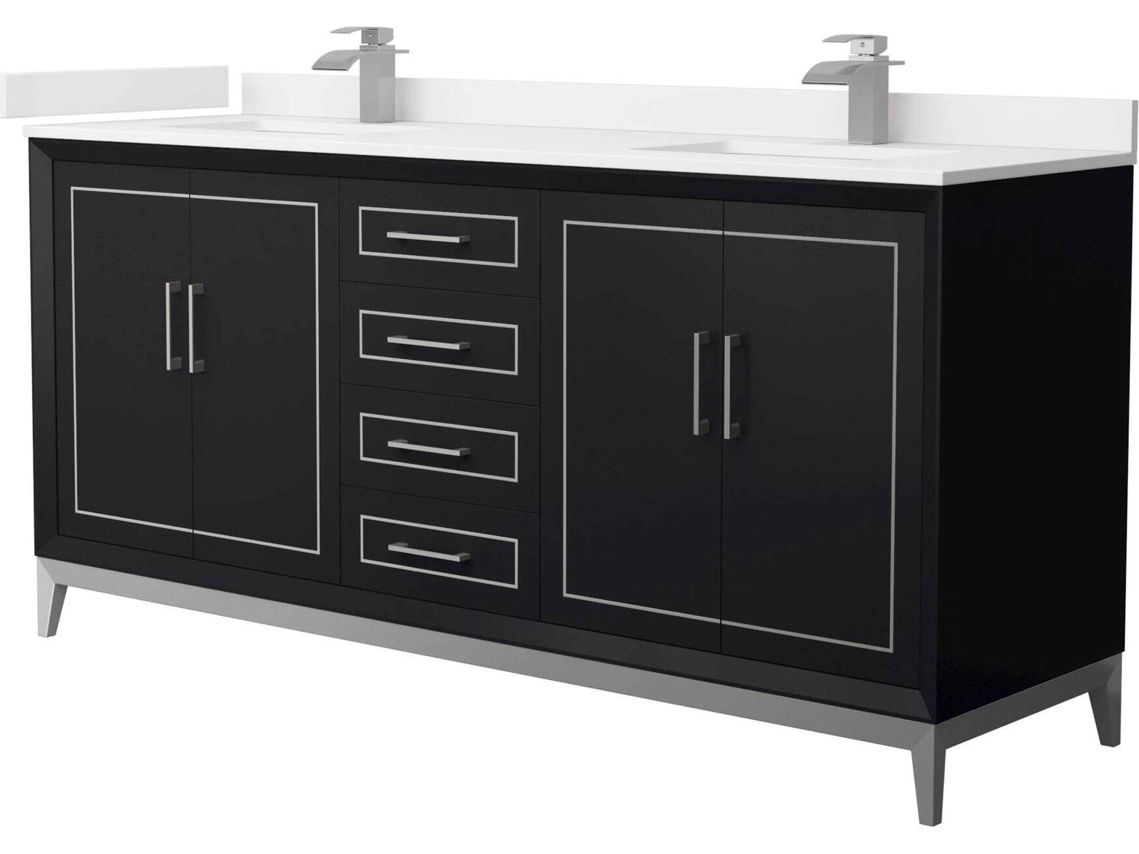 Wyndham Collection Marlena 72" Black Vanity