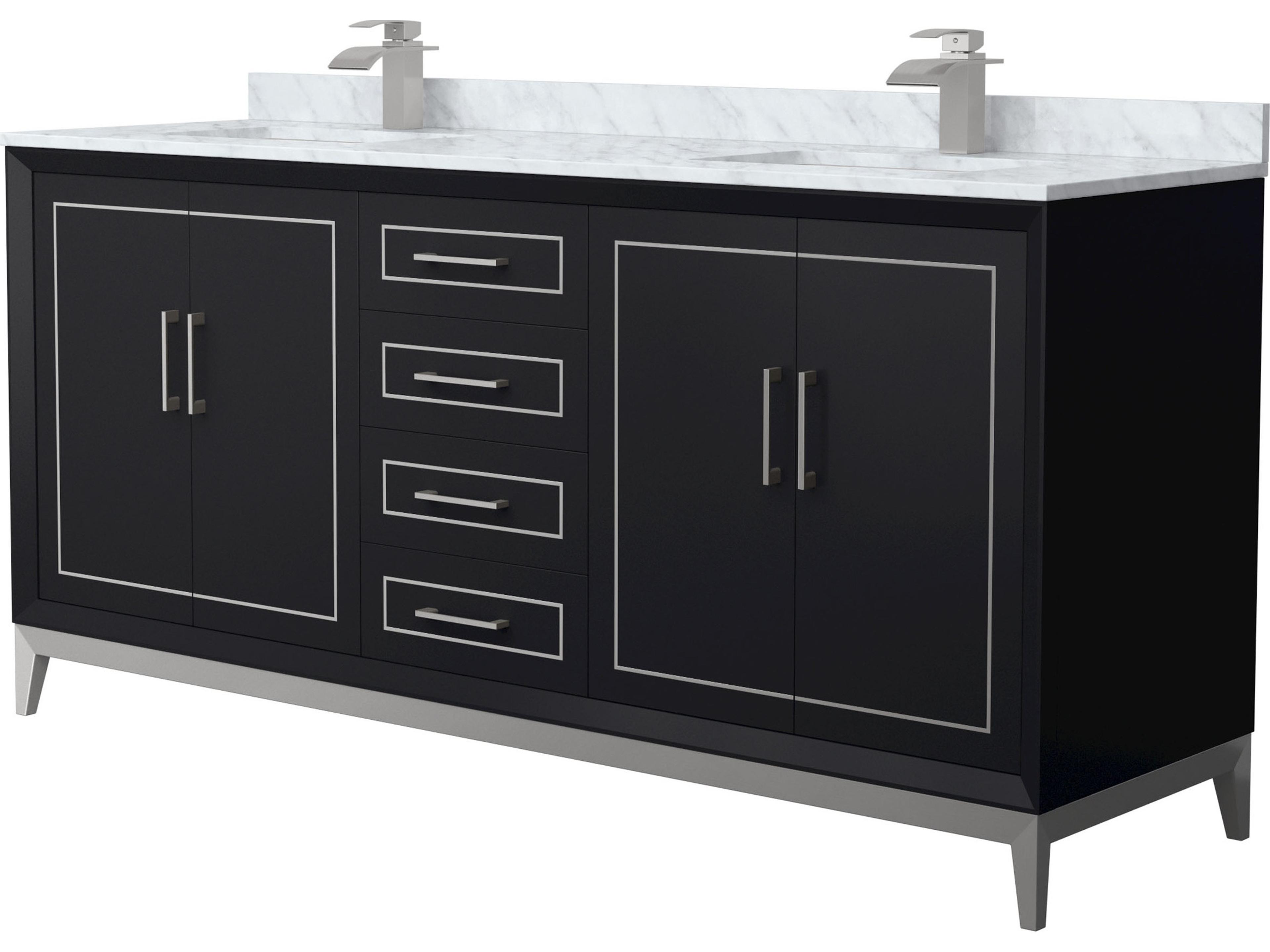 Wyndham Collection Marlena 72" Black Vanity