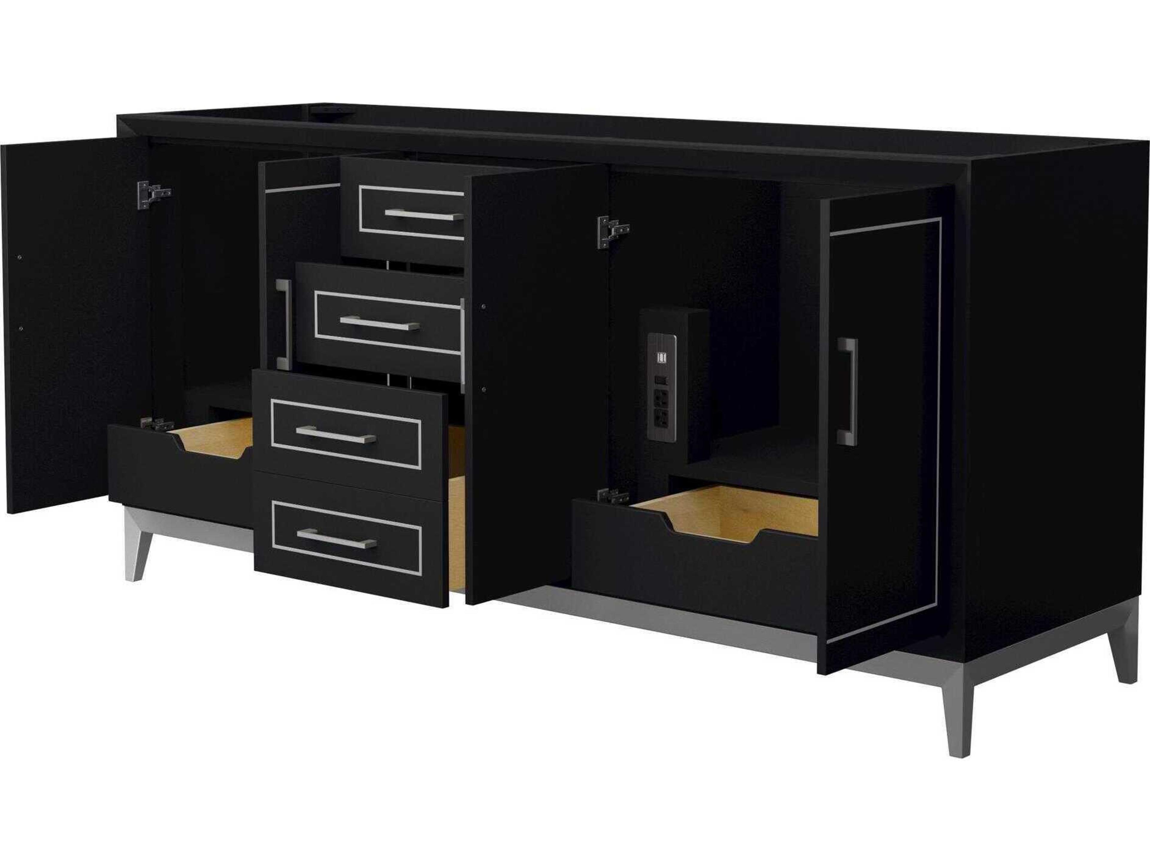 Wyndham Collection Marlena 72" Black Vanity