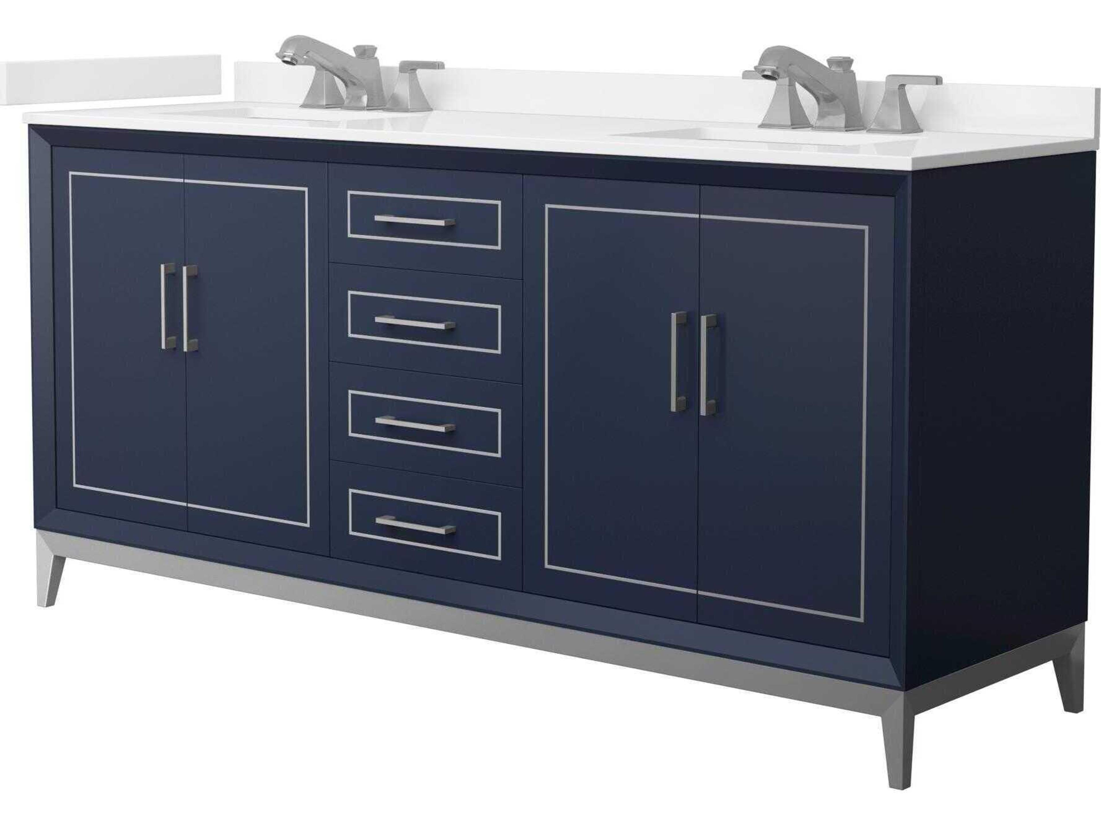 Wyndham Collection Marlena 72" Dark Blue Vanity