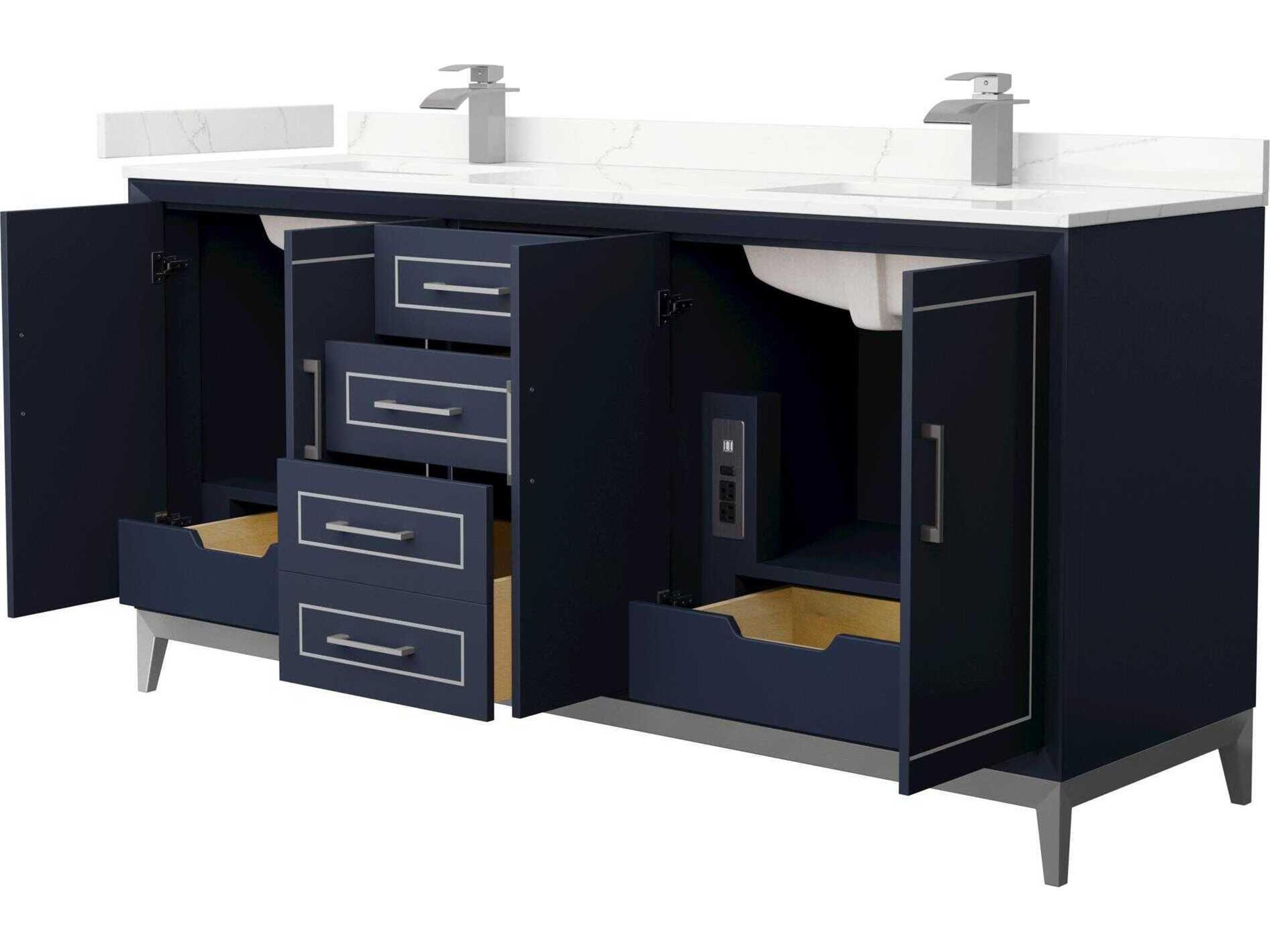 Wyndham Collection Marlena 72" Dark Blue Vanity