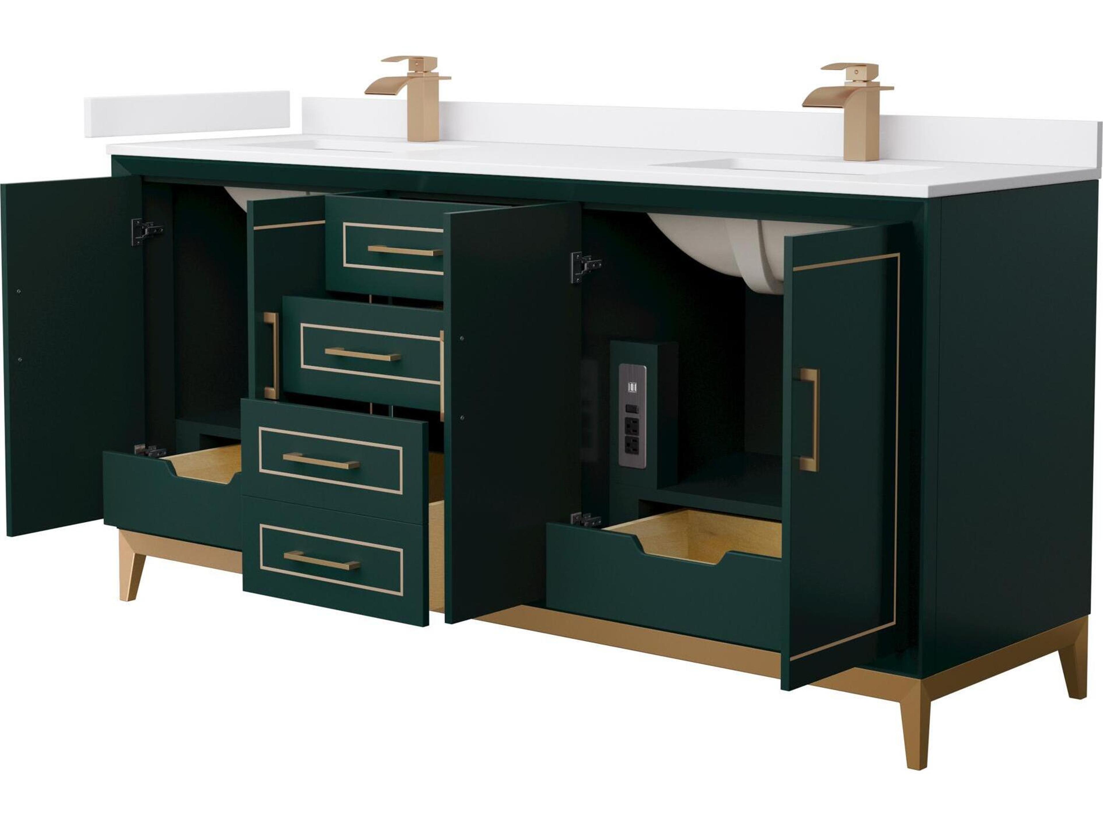 Wyndham Collection Marlena 72" Green Vanity