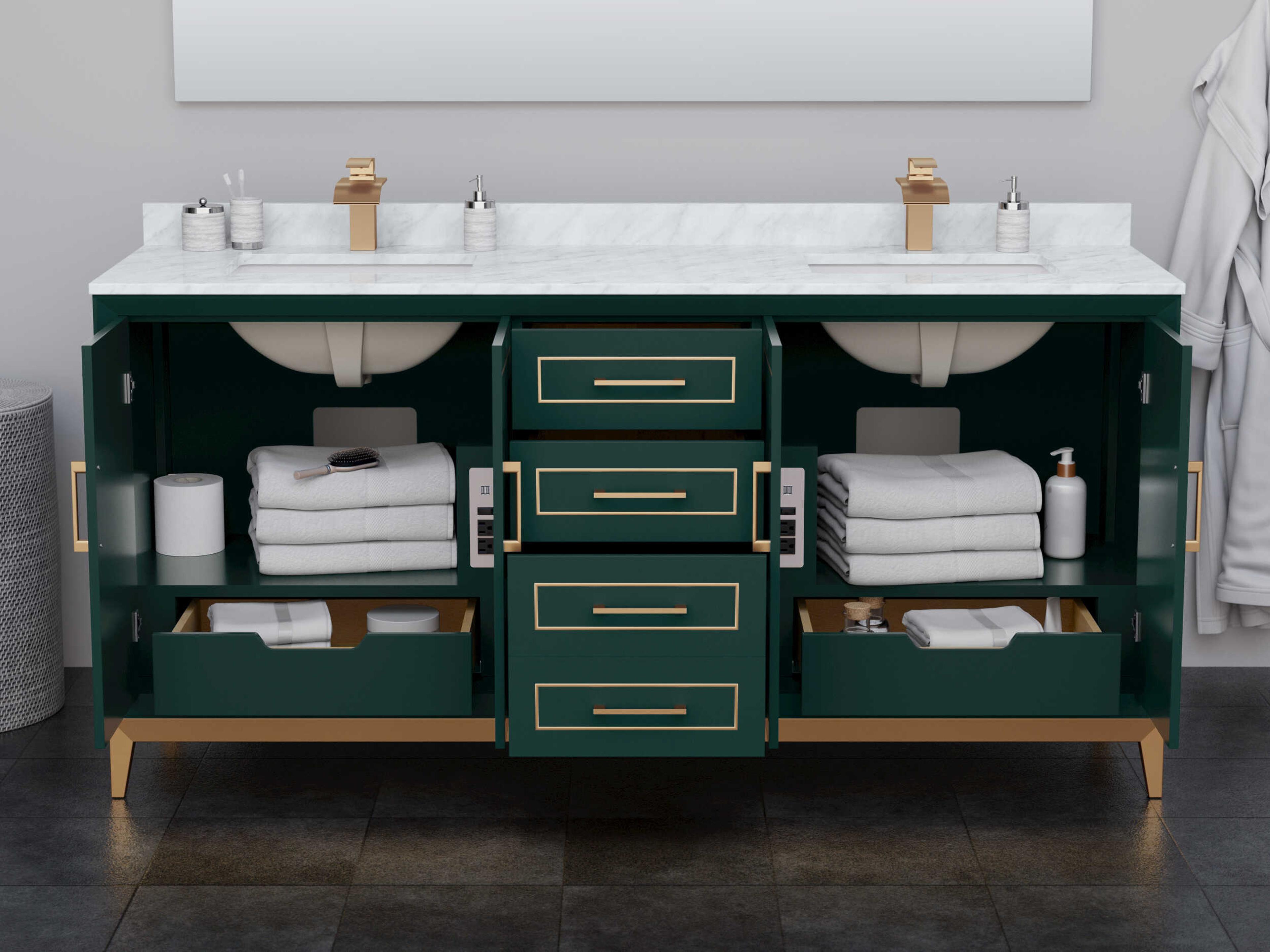 Wyndham Collection Marlena 72" Green Vanity