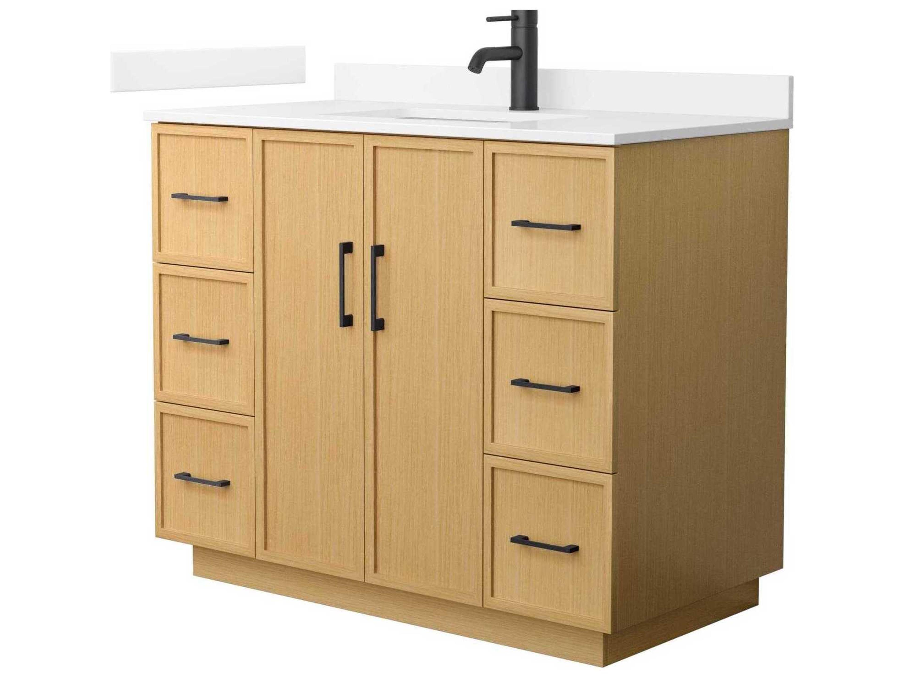 Wyndham Collection Elan-TK 42" Light Oak Vanity with Toe Kick