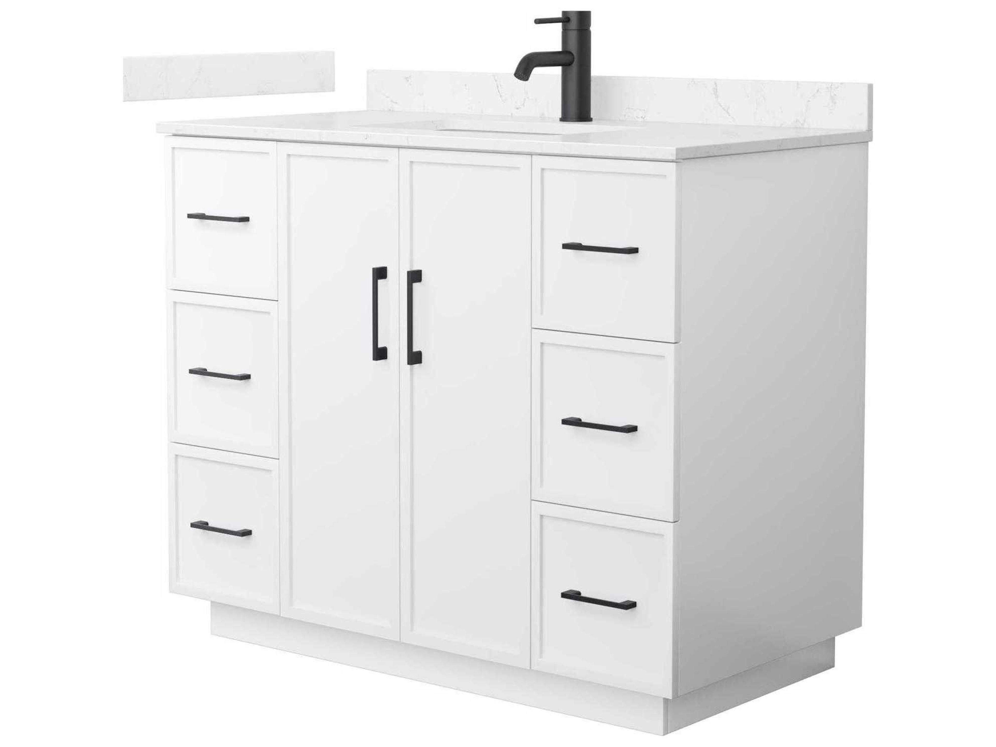 Elan-TK 42" White Vanity with Toe Kick