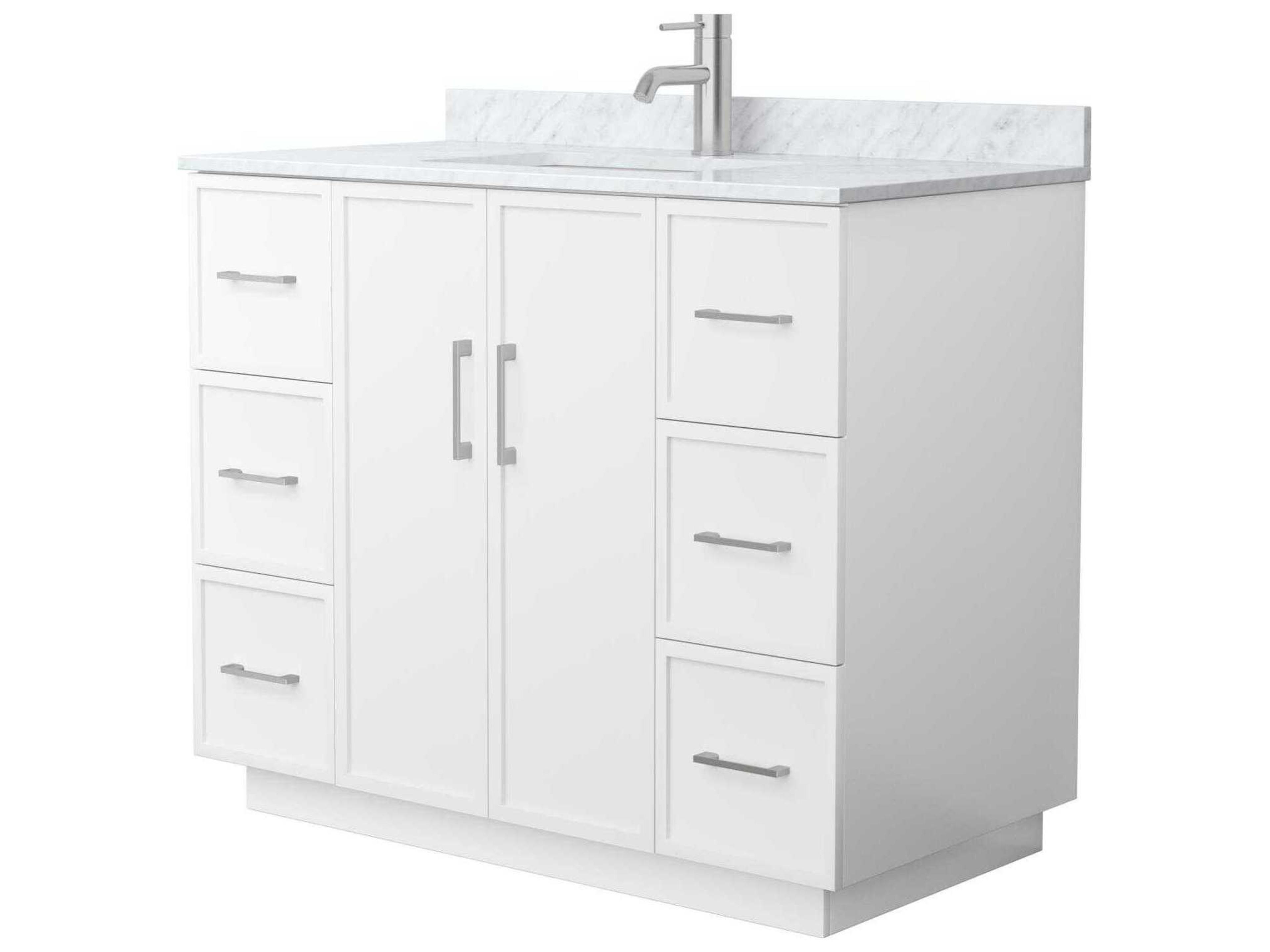Wyndham Collection Elan-TK 42" White Vanity with Toe Kick