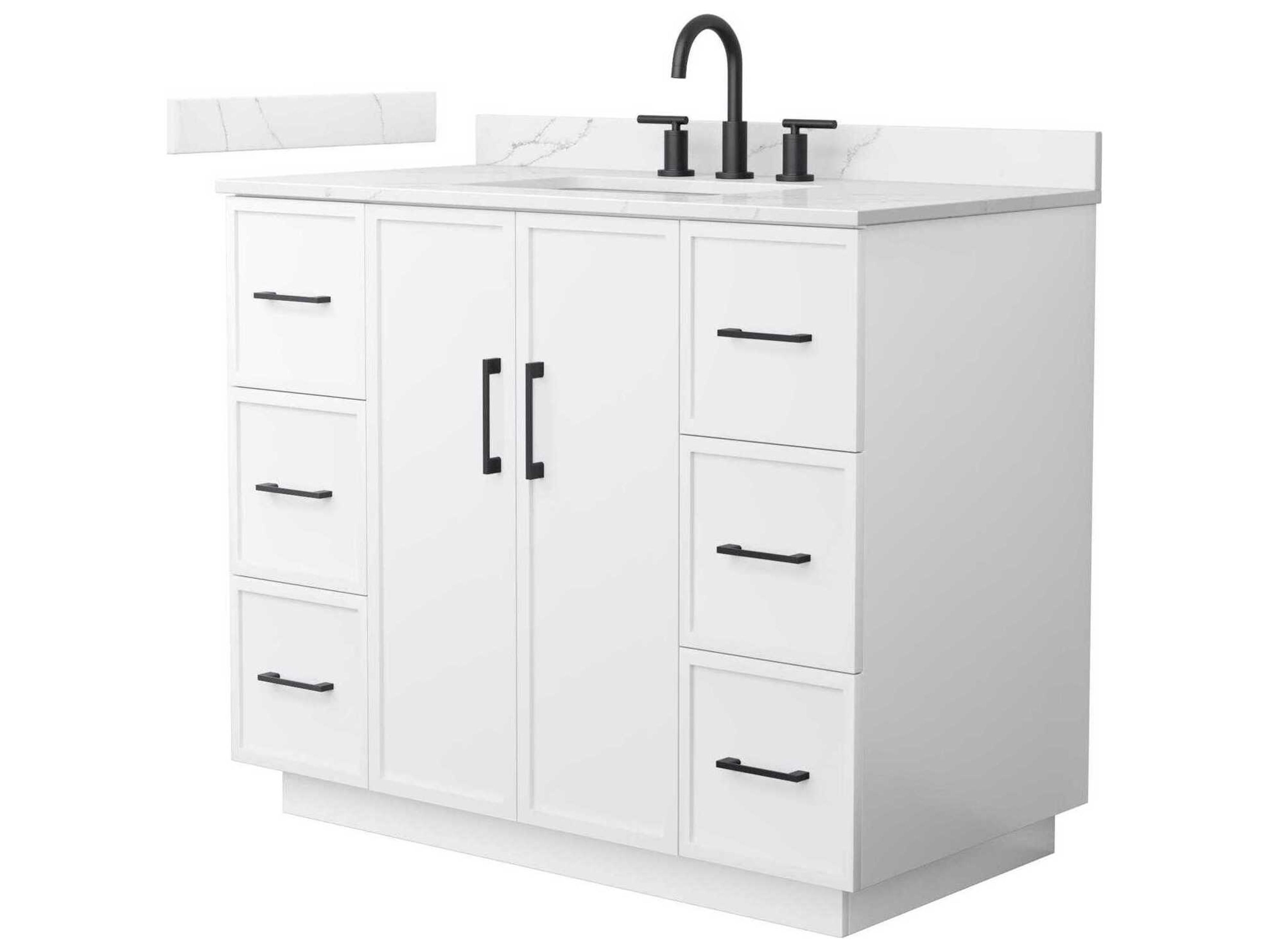 Wyndham Collection Elan-TK 42" White Vanity with Toe Kick