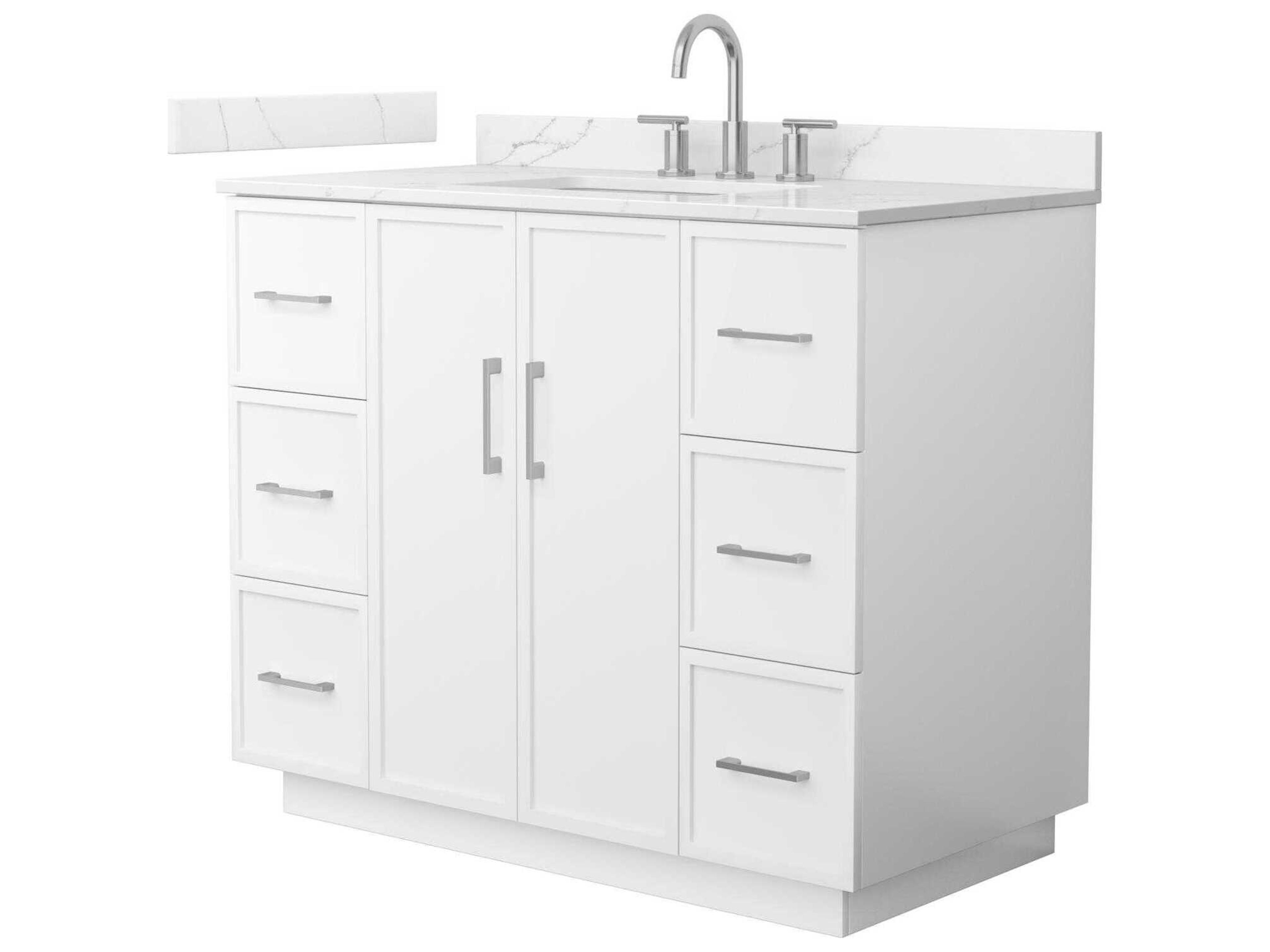 Wyndham Collection Elan-TK 42" White Vanity with Toe Kick