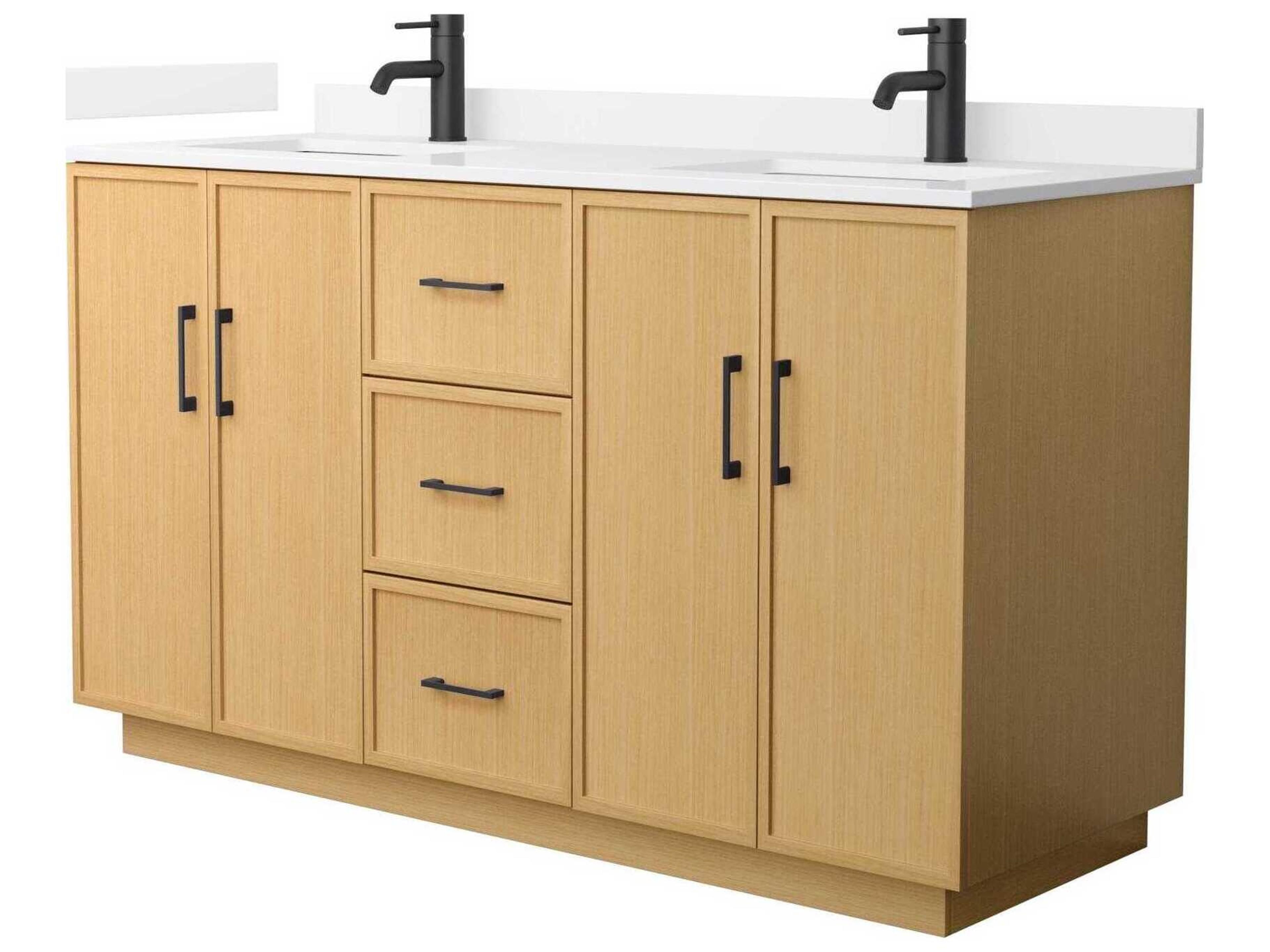 Wyndham Collection Elan-TK 60" Light Oak Vanity with Toe Kick