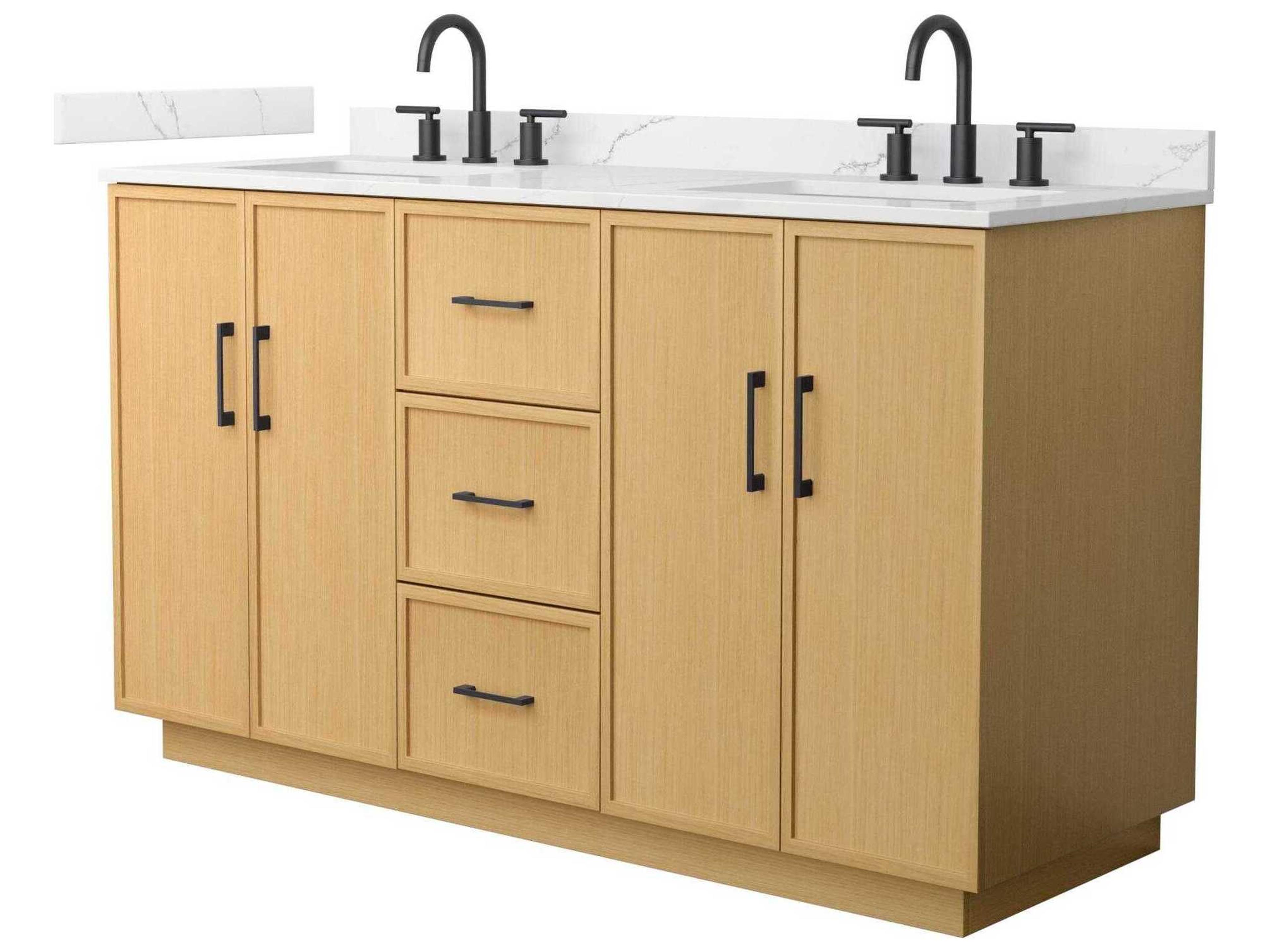 Wyndham Collection Elan-TK 60" Light Oak Vanity with Toe Kick