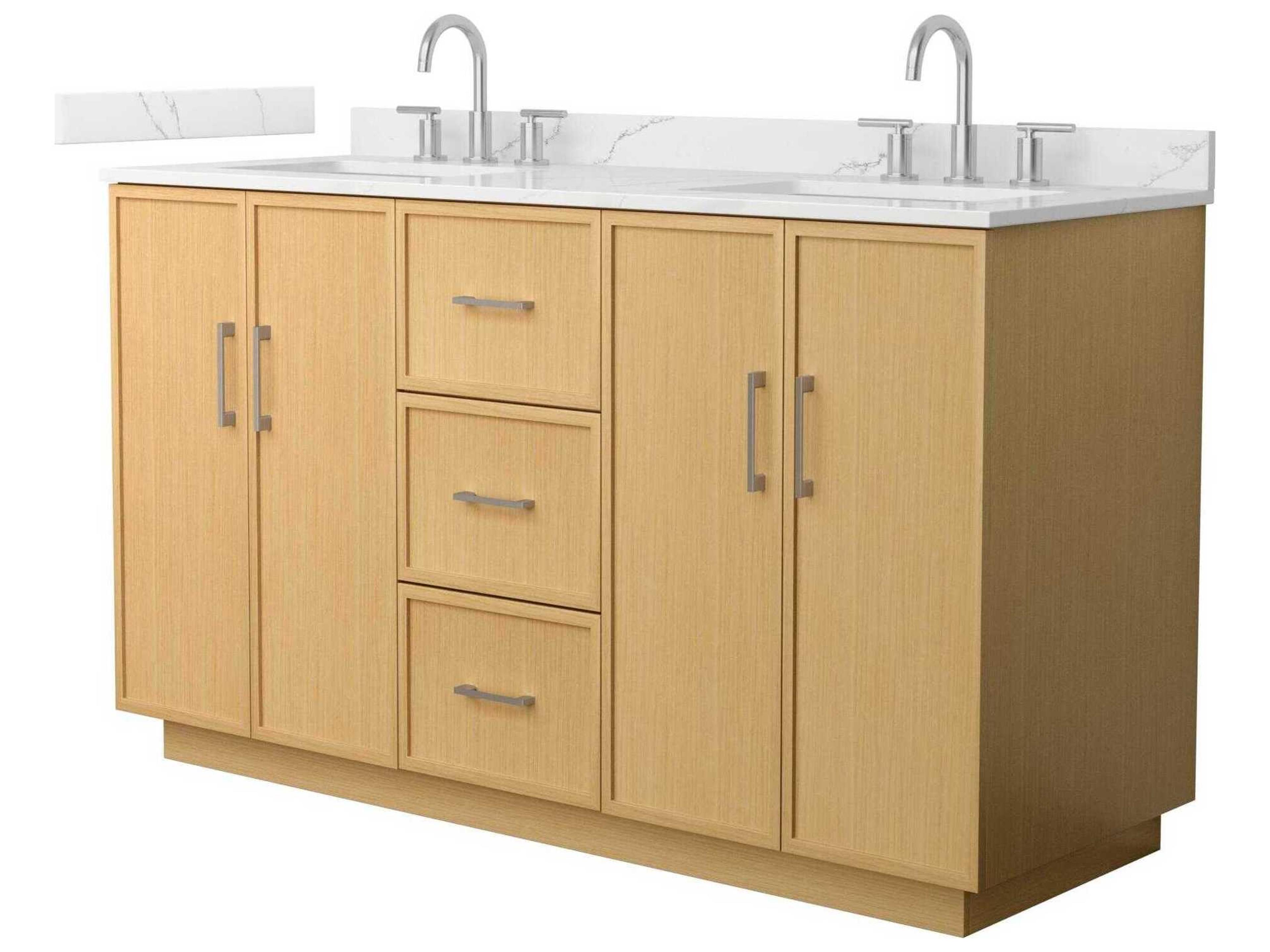 Wyndham Collection Elan-TK 60" Light Oak Vanity with Toe Kick