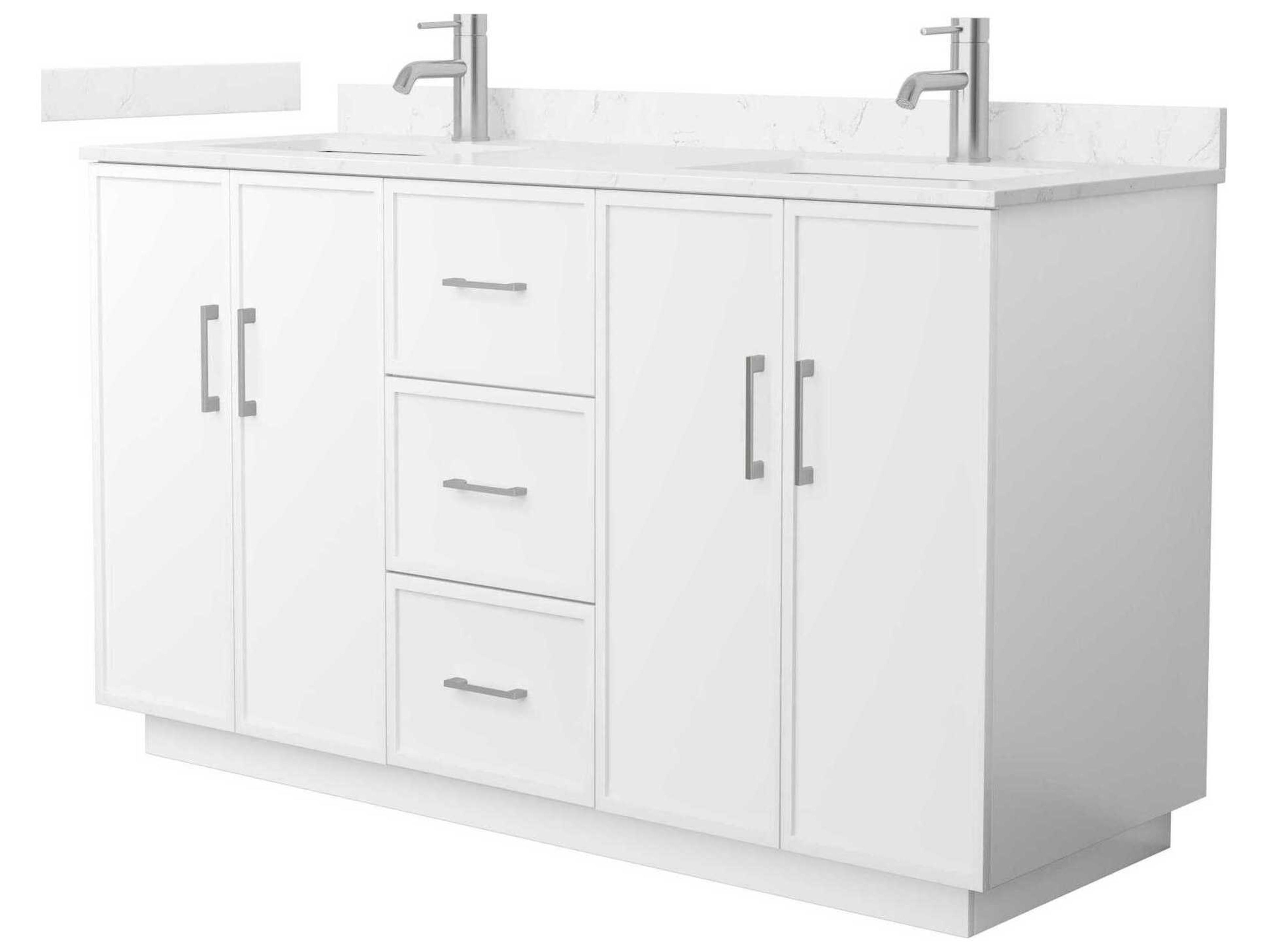 Wyndham Collection Elan-TK 60" White Vanity with Toe Kick
