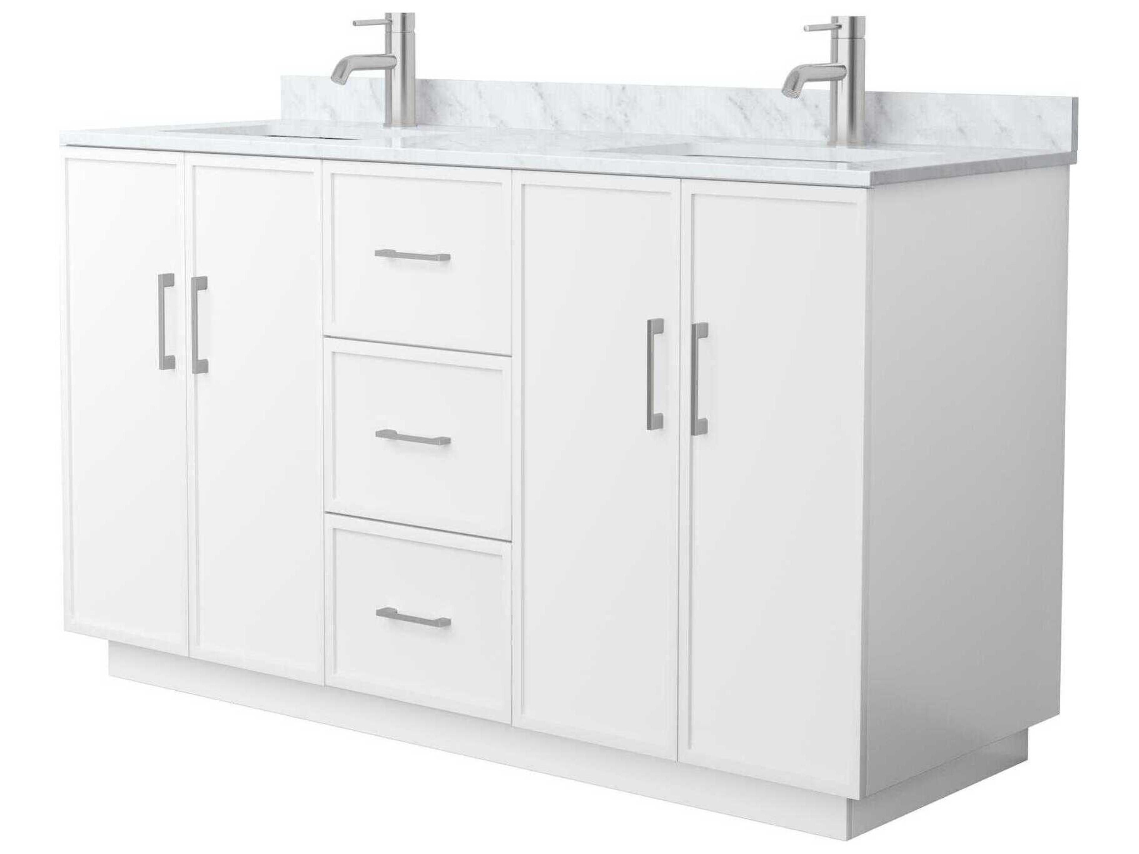Wyndham Collection Elan-TK 60" White Vanity with Toe Kick