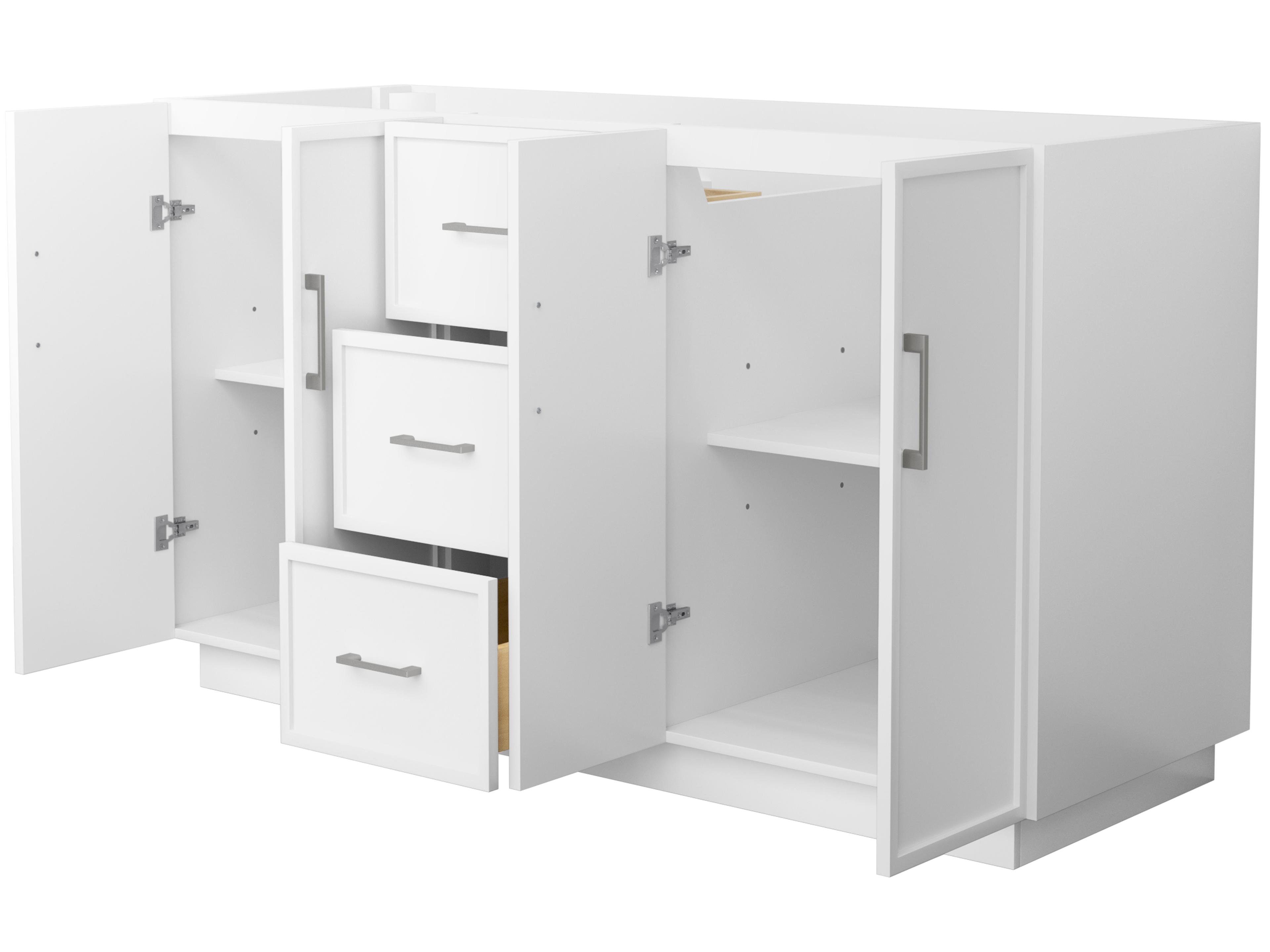 Wyndham Collection Elan-TK 59" White Vanity with Toe Kick