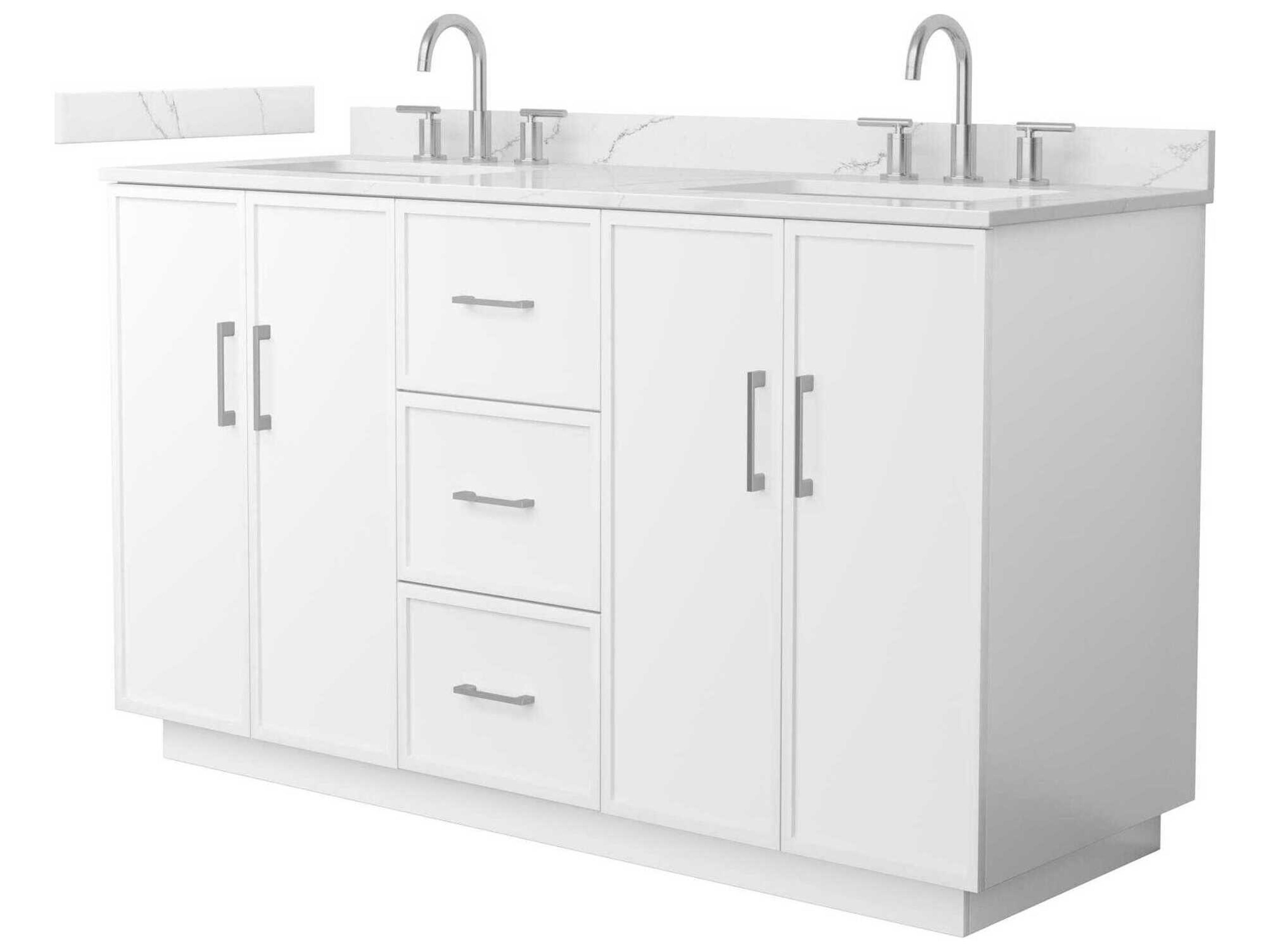 Wyndham Collection Elan-TK 60" White Vanity with Toe Kick