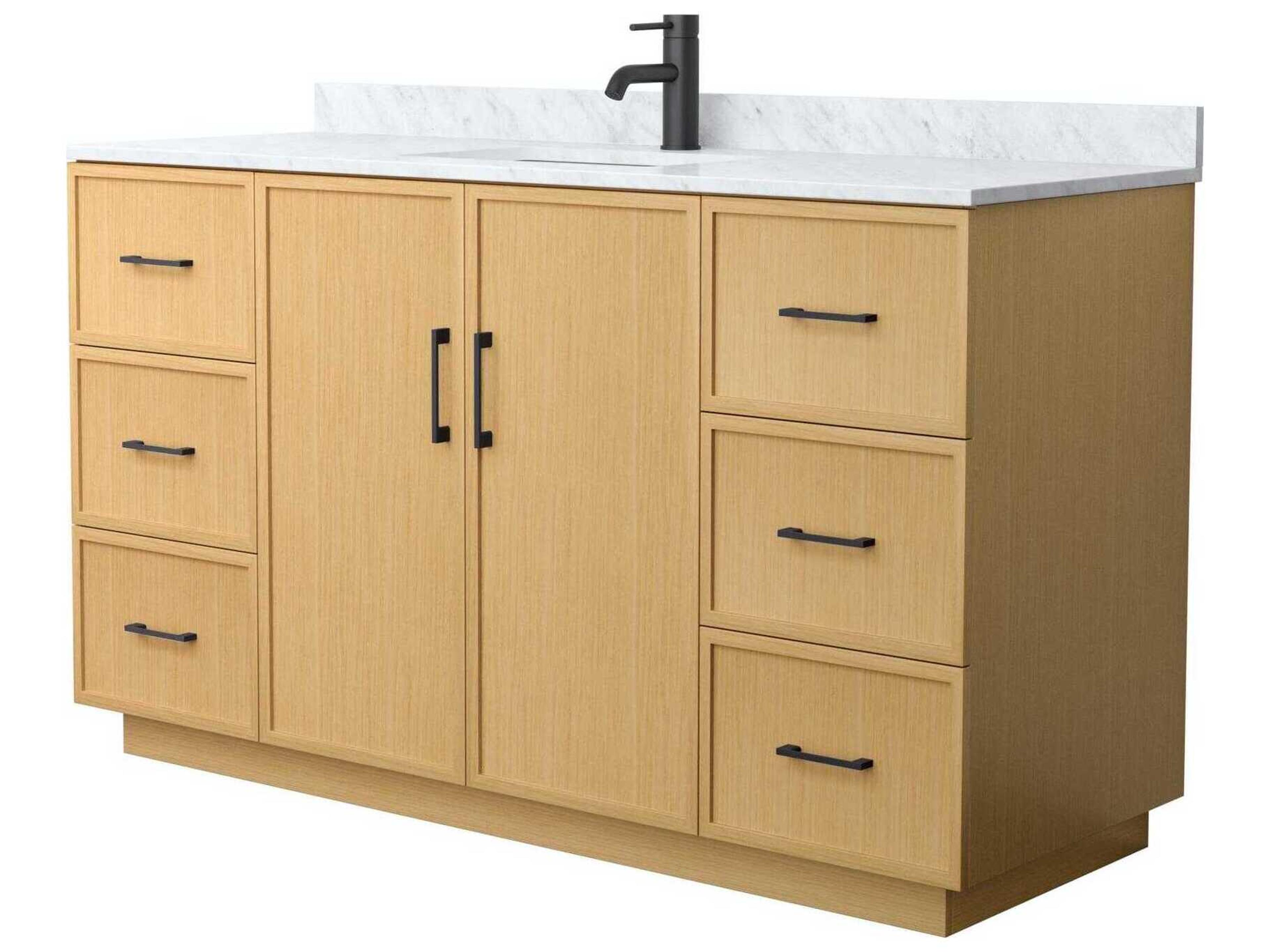 Wyndham Collection Elan-TK 60" Light Oak Vanity with Toe Kick