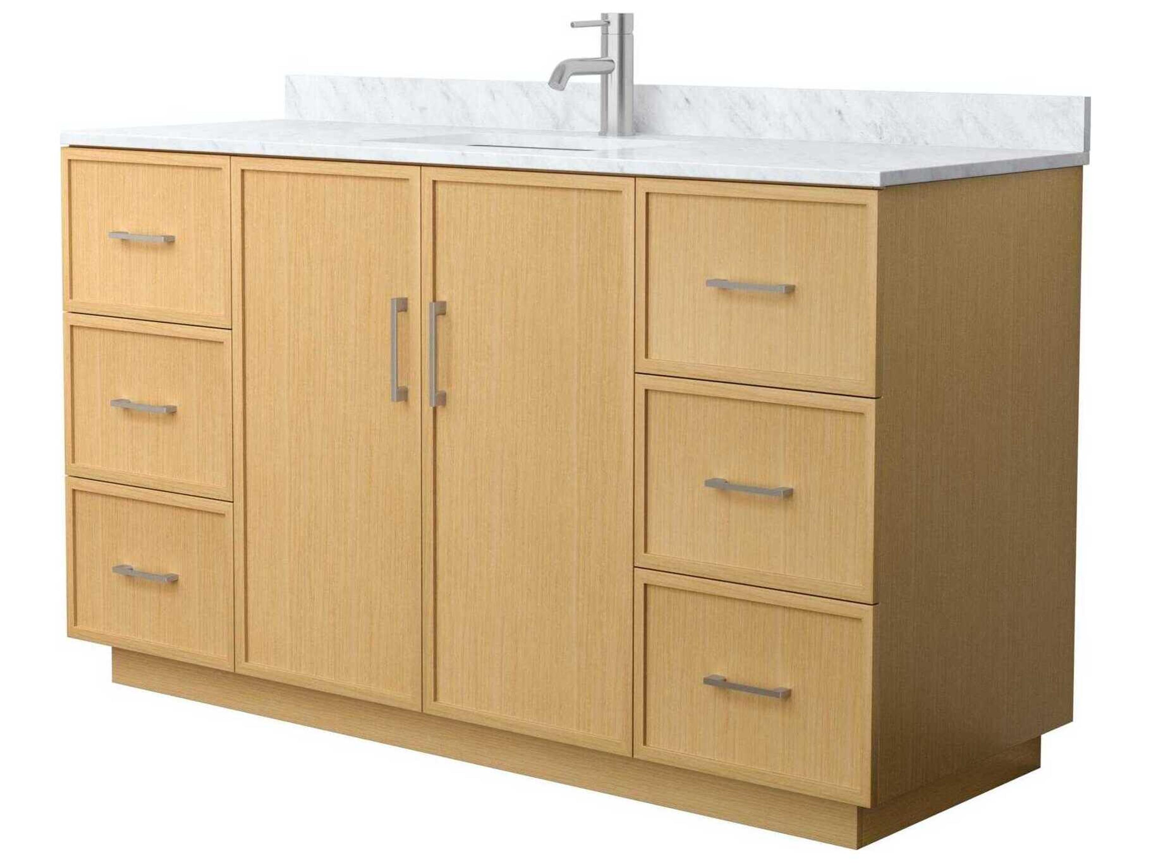 Wyndham Collection Elan-TK 60" Light Oak Vanity with Toe Kick