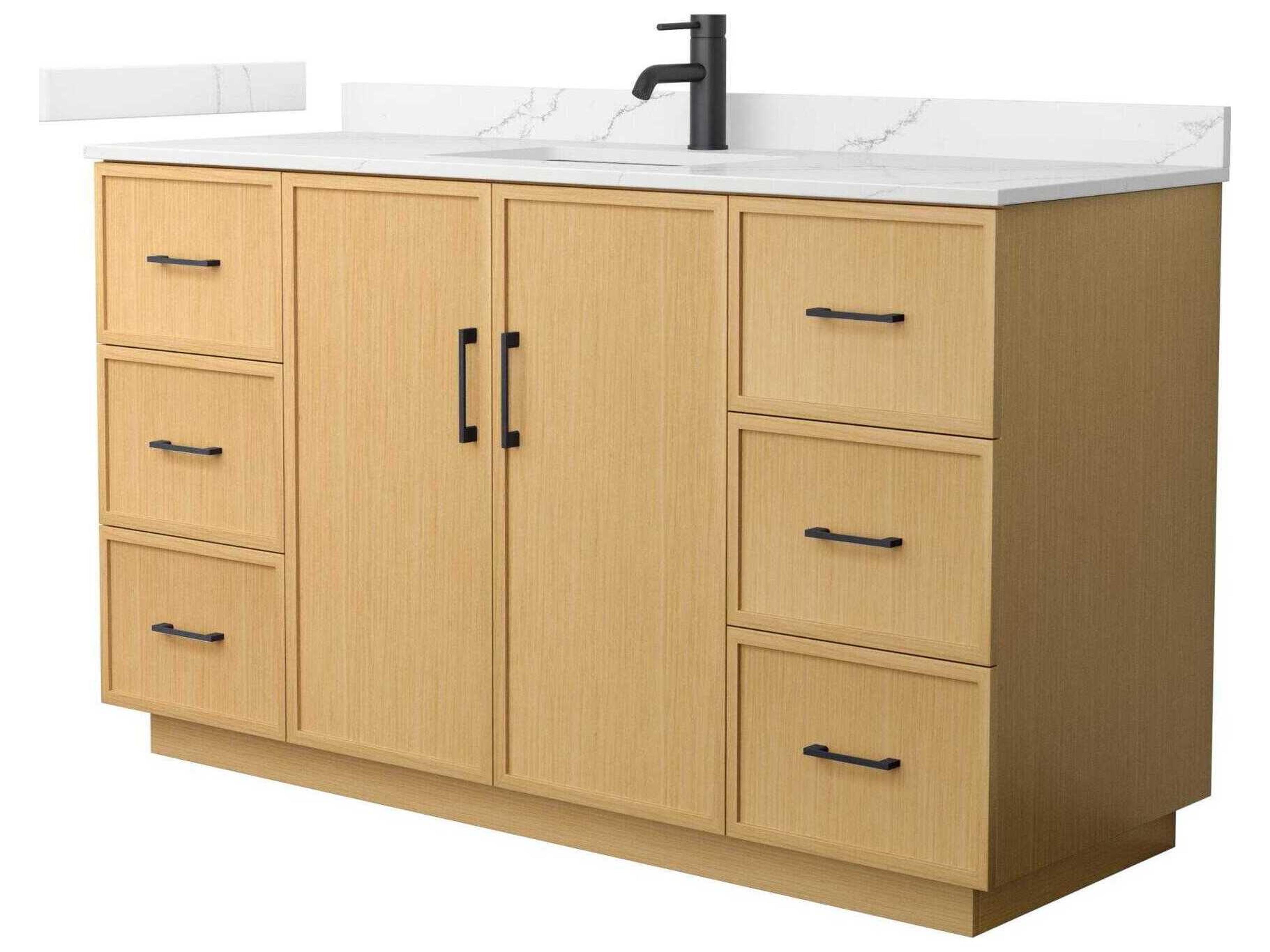 Elan-TK 60" Light Oak Vanity with Toe Kick
