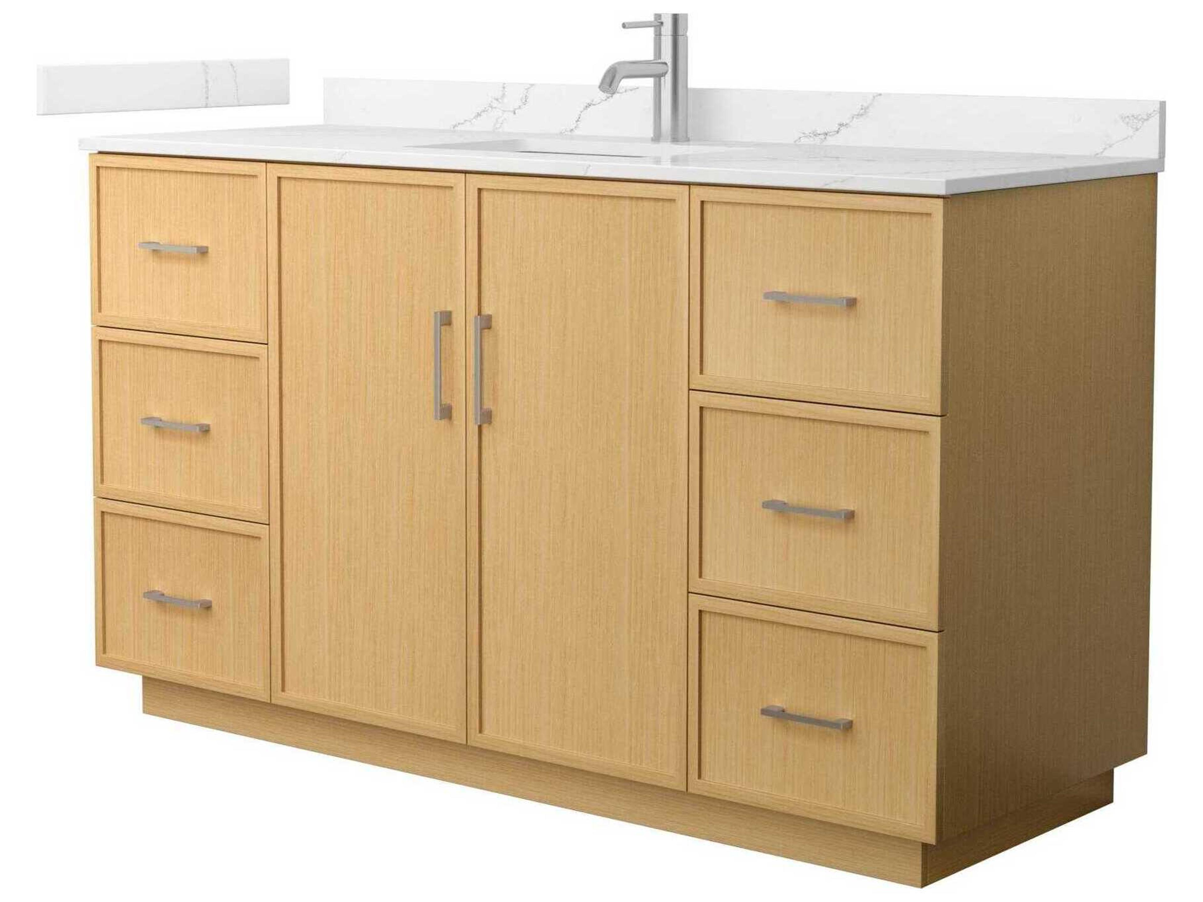 Wyndham Collection Elan-TK 60" Light Oak Vanity with Toe Kick
