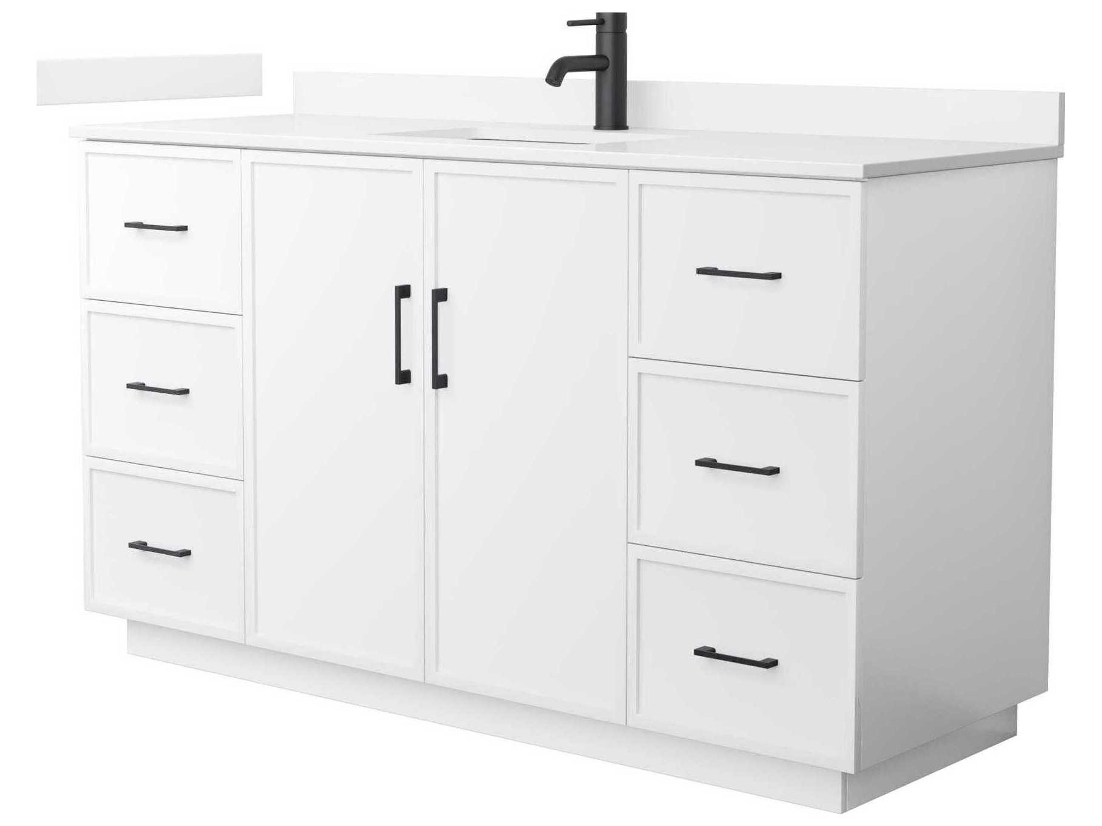 Wyndham Collection Elan-TK 60" White Vanity with Toe Kick