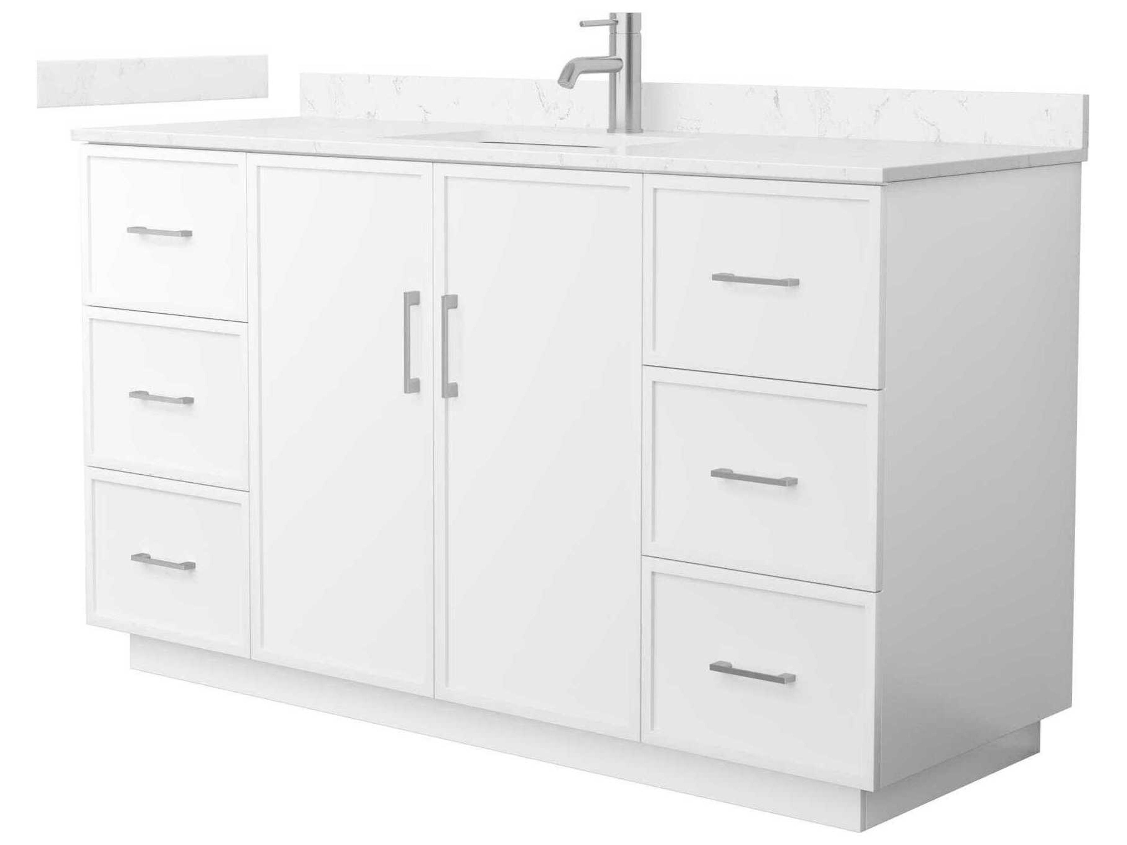 Wyndham Collection Elan-TK 60" White Vanity with Toe Kick