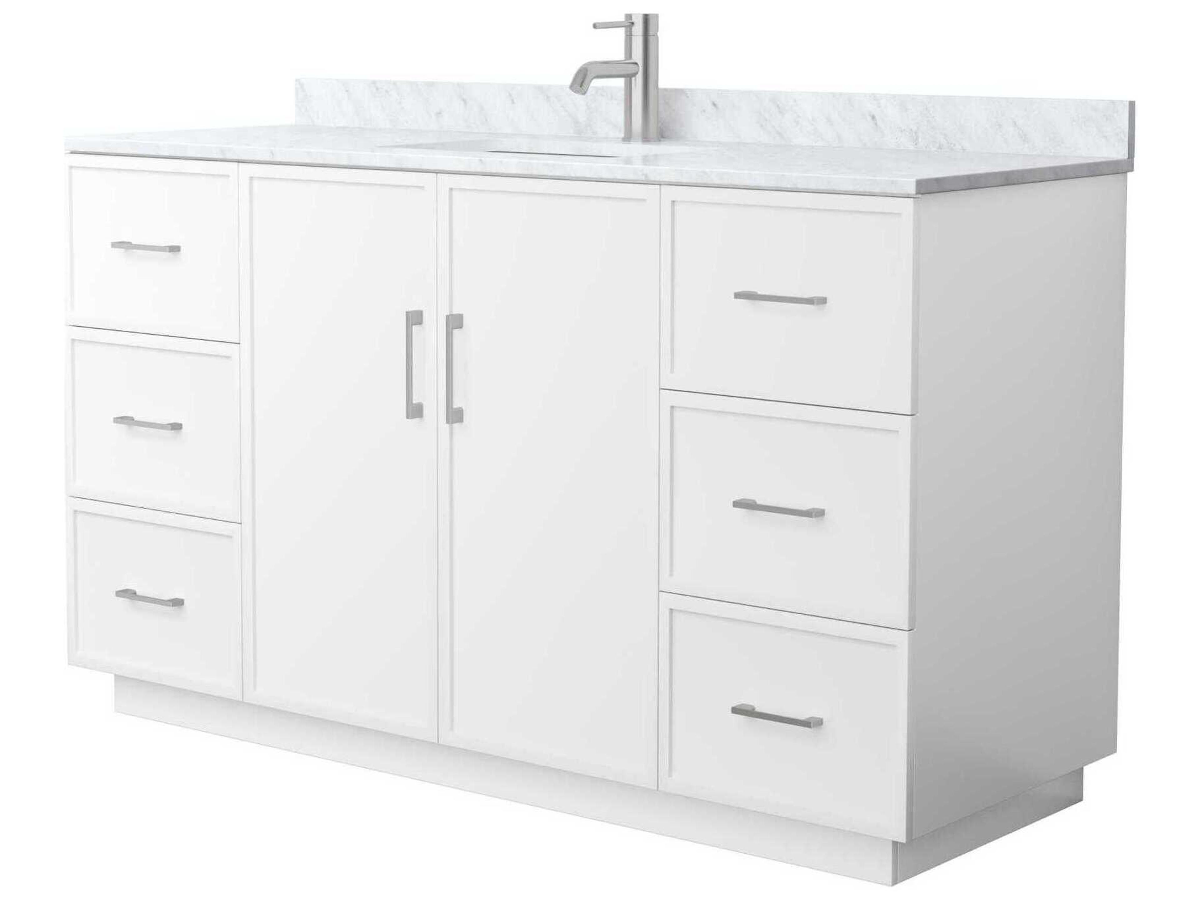 Wyndham Collection Elan-TK 60" White Vanity with Toe Kick