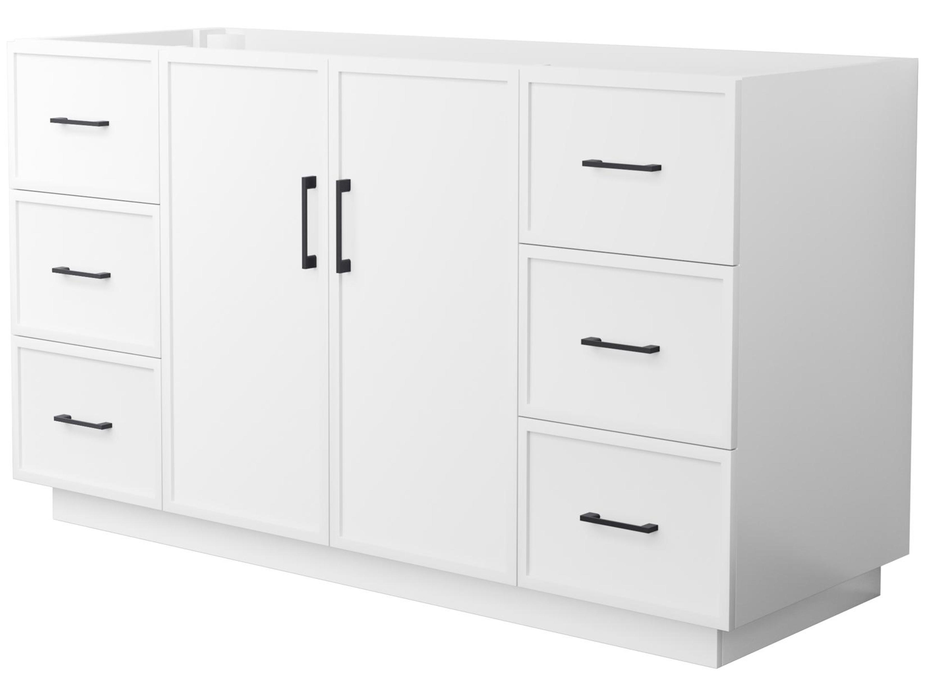 Elan-TK 59" White Vanity with Toe Kick