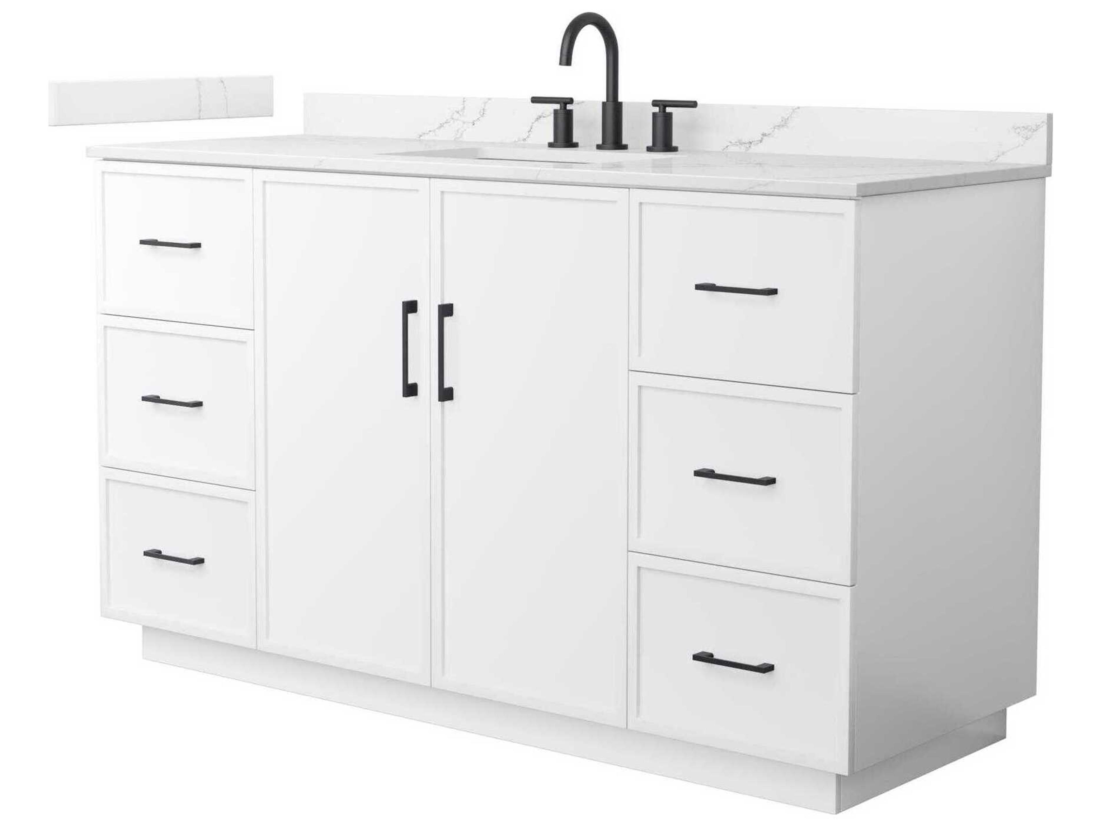 Wyndham Collection Elan-TK 60" White Vanity with Toe Kick