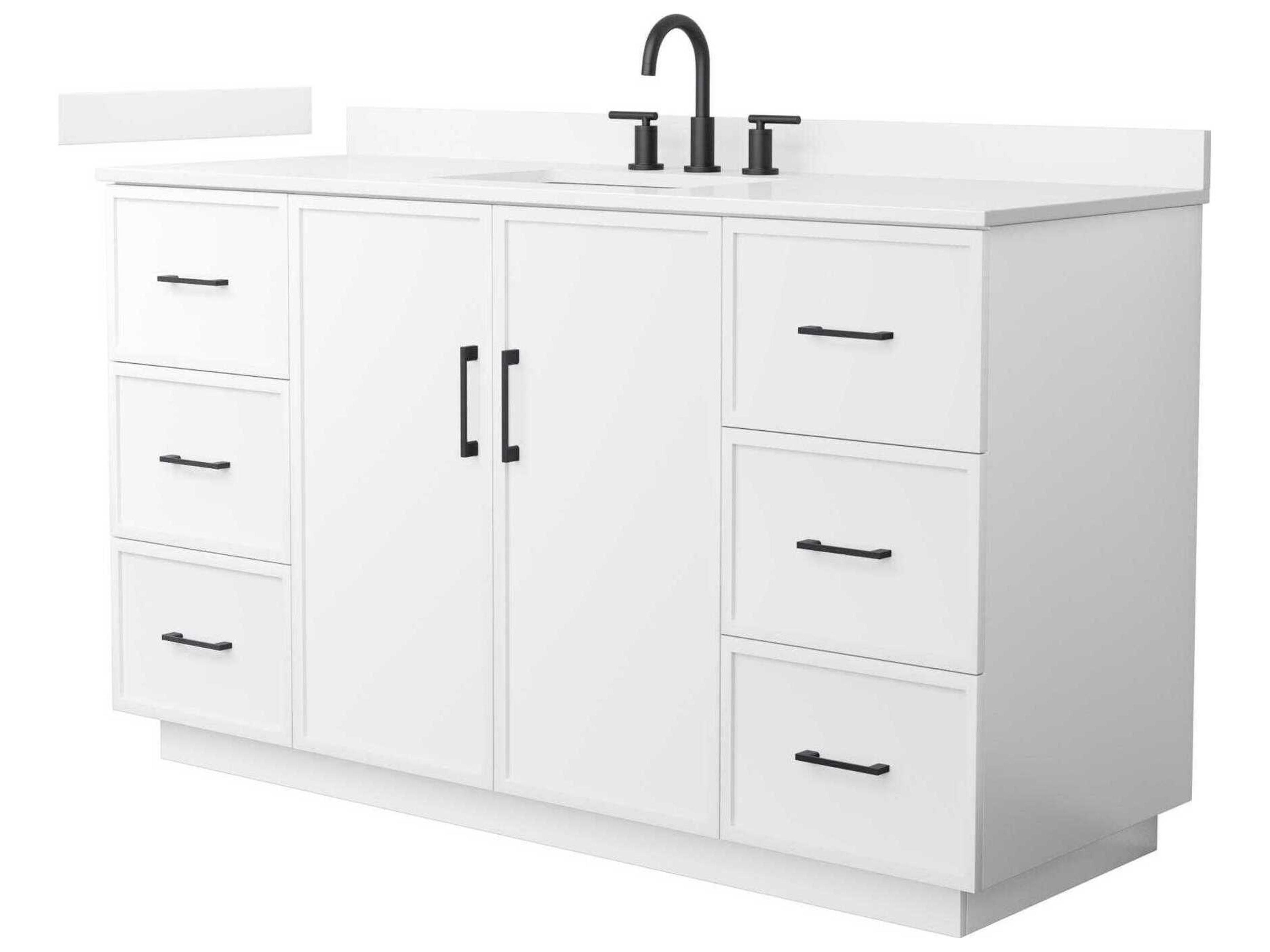 Wyndham Collection Elan-TK 60" White Vanity with Toe Kick