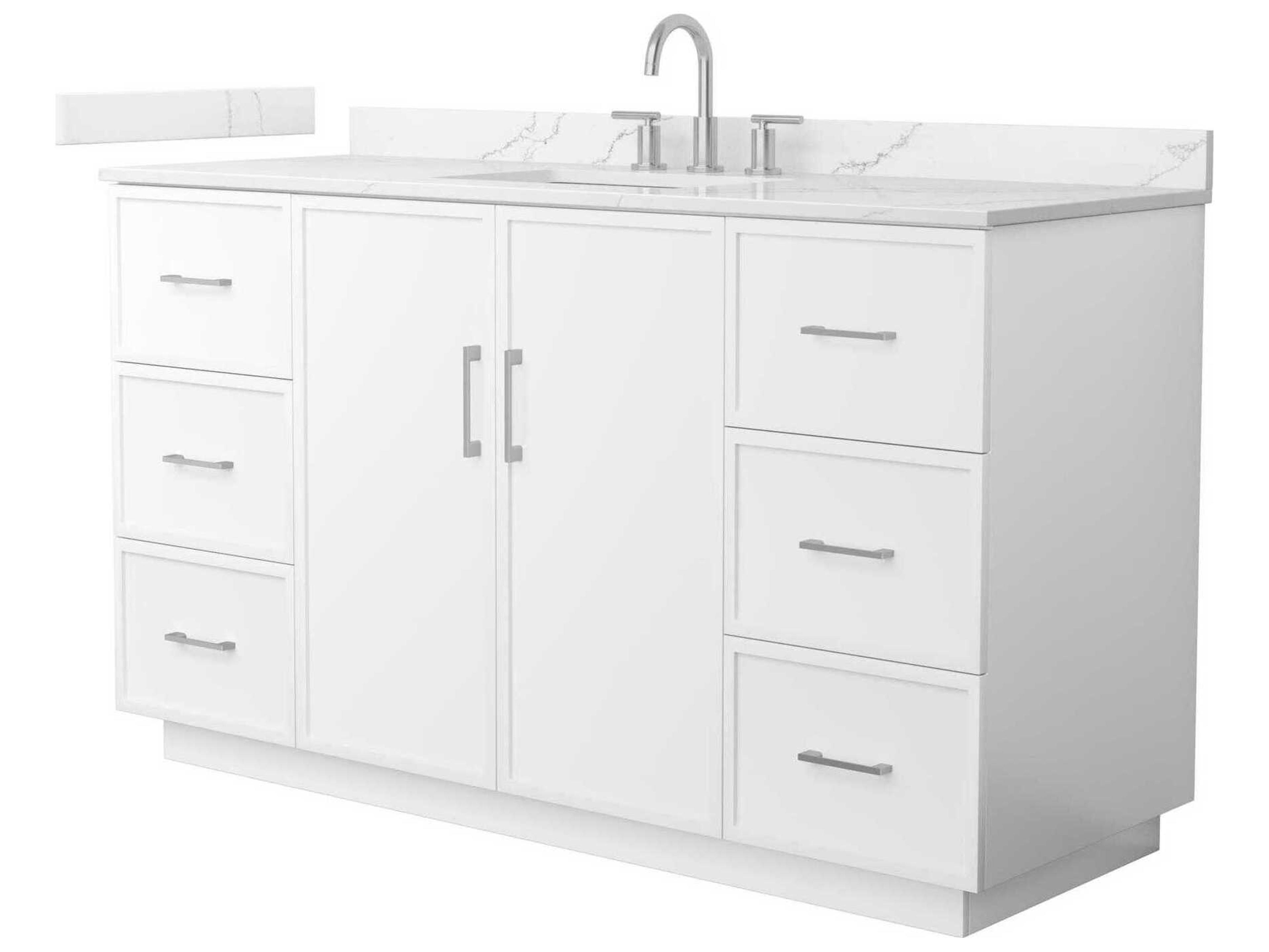 Wyndham Collection Elan-TK 60" White Vanity with Toe Kick
