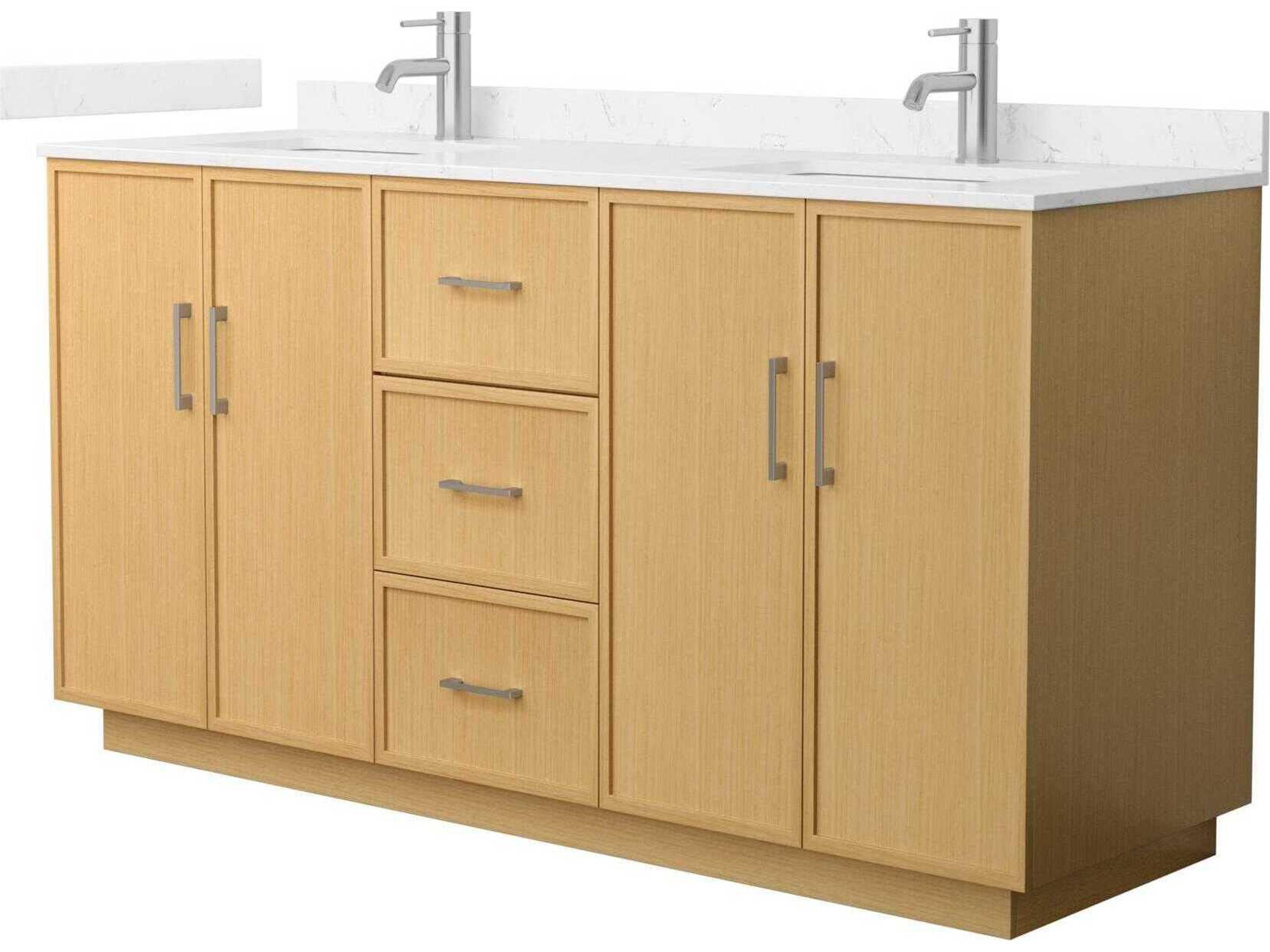Wyndham Collection Elan-TK 66" Light Oak Vanity with Toe Kick