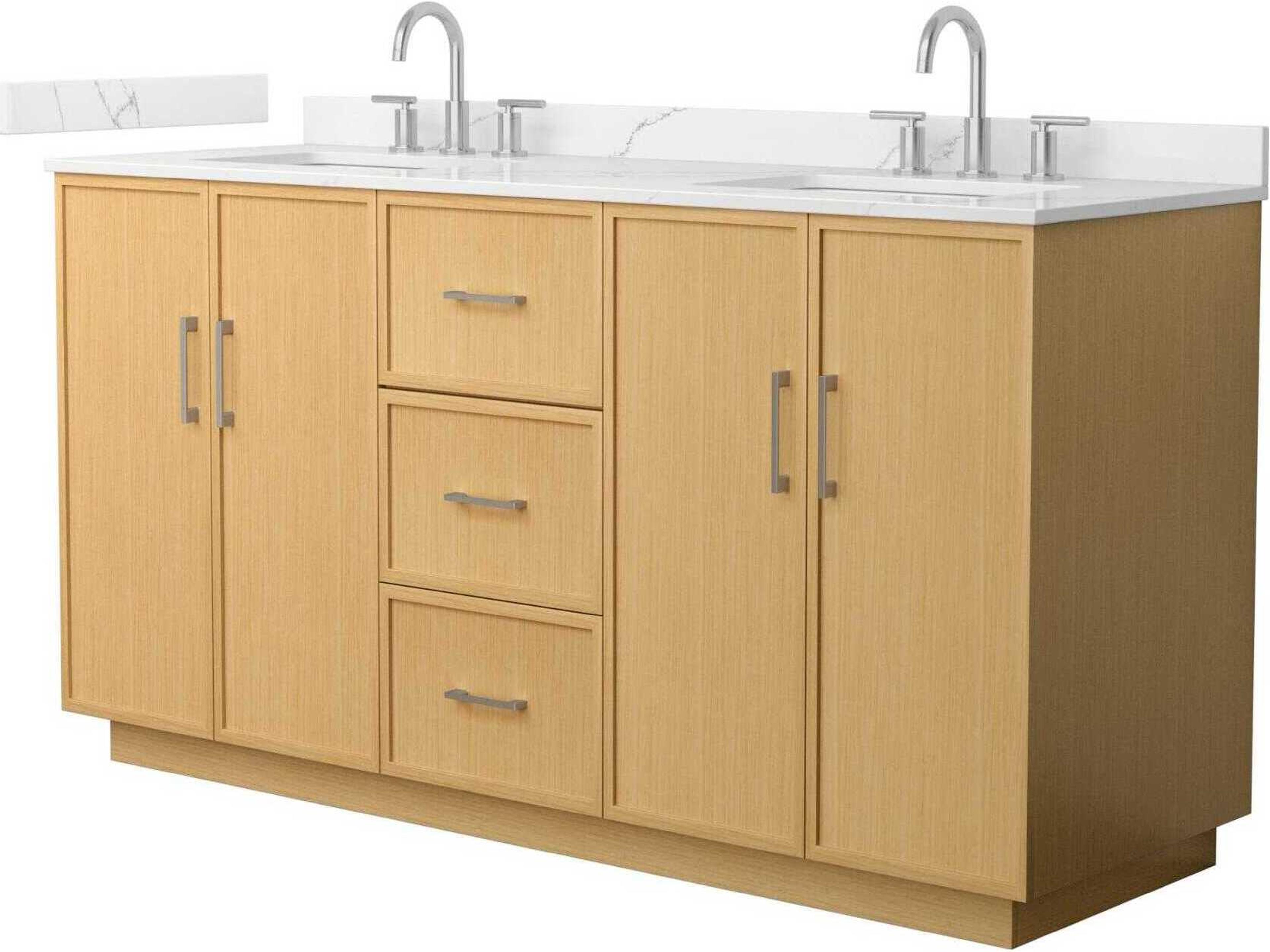 Wyndham Collection Elan-TK 66" Light Oak Vanity with Toe Kick