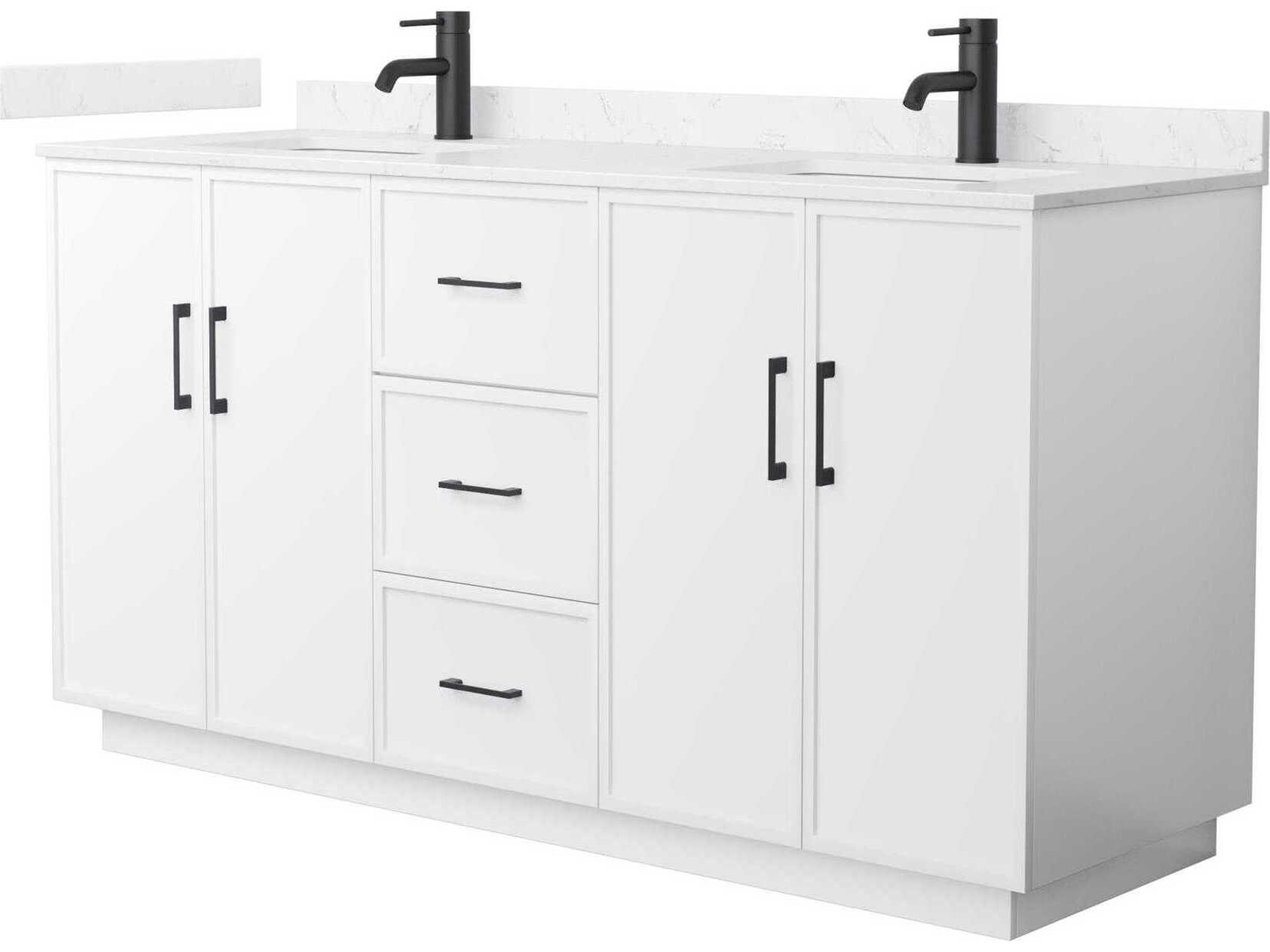 Elan-TK 66" White Vanity with Toe Kick