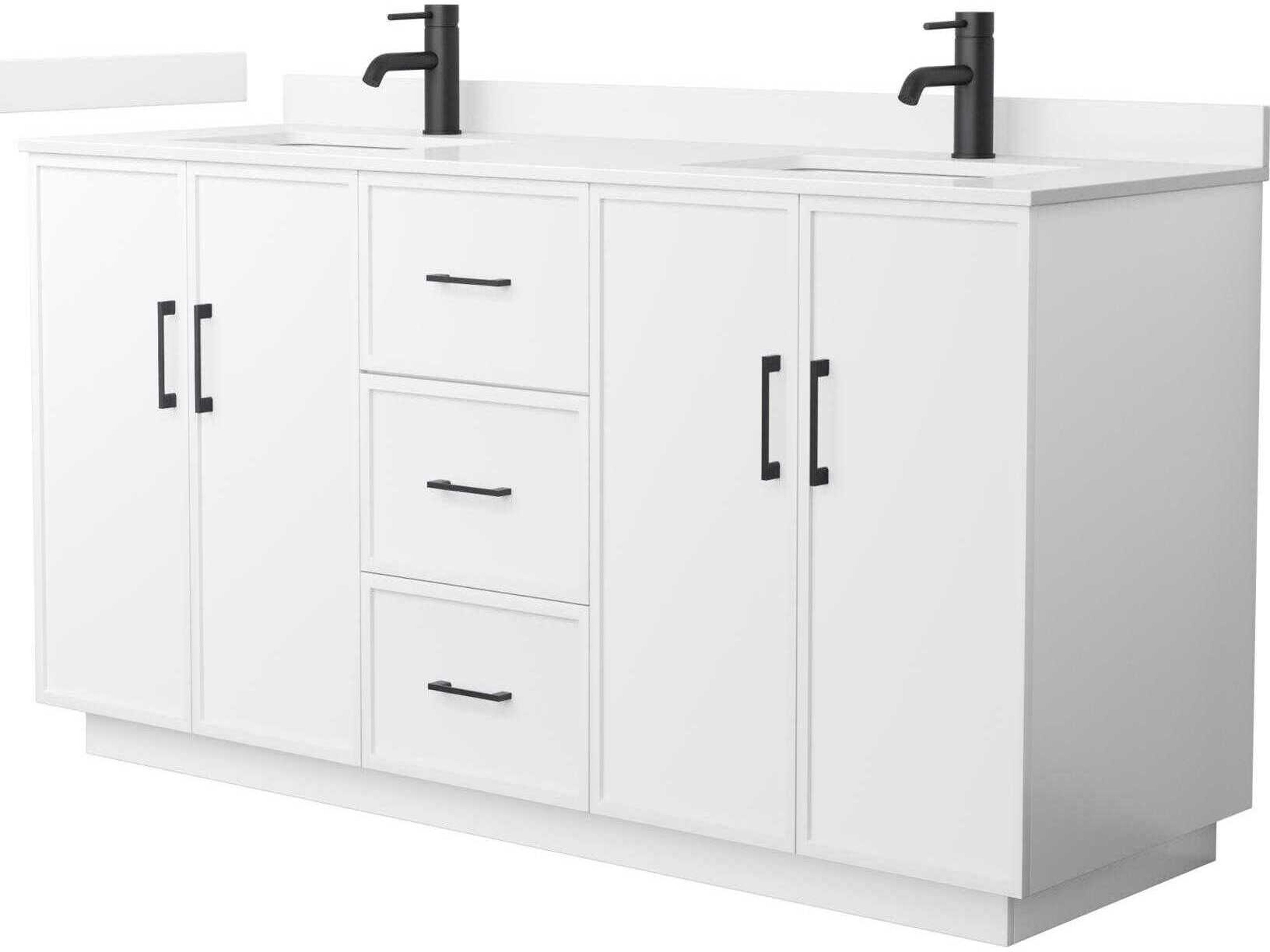Wyndham Collection Elan-TK 66" White Vanity with Toe Kick