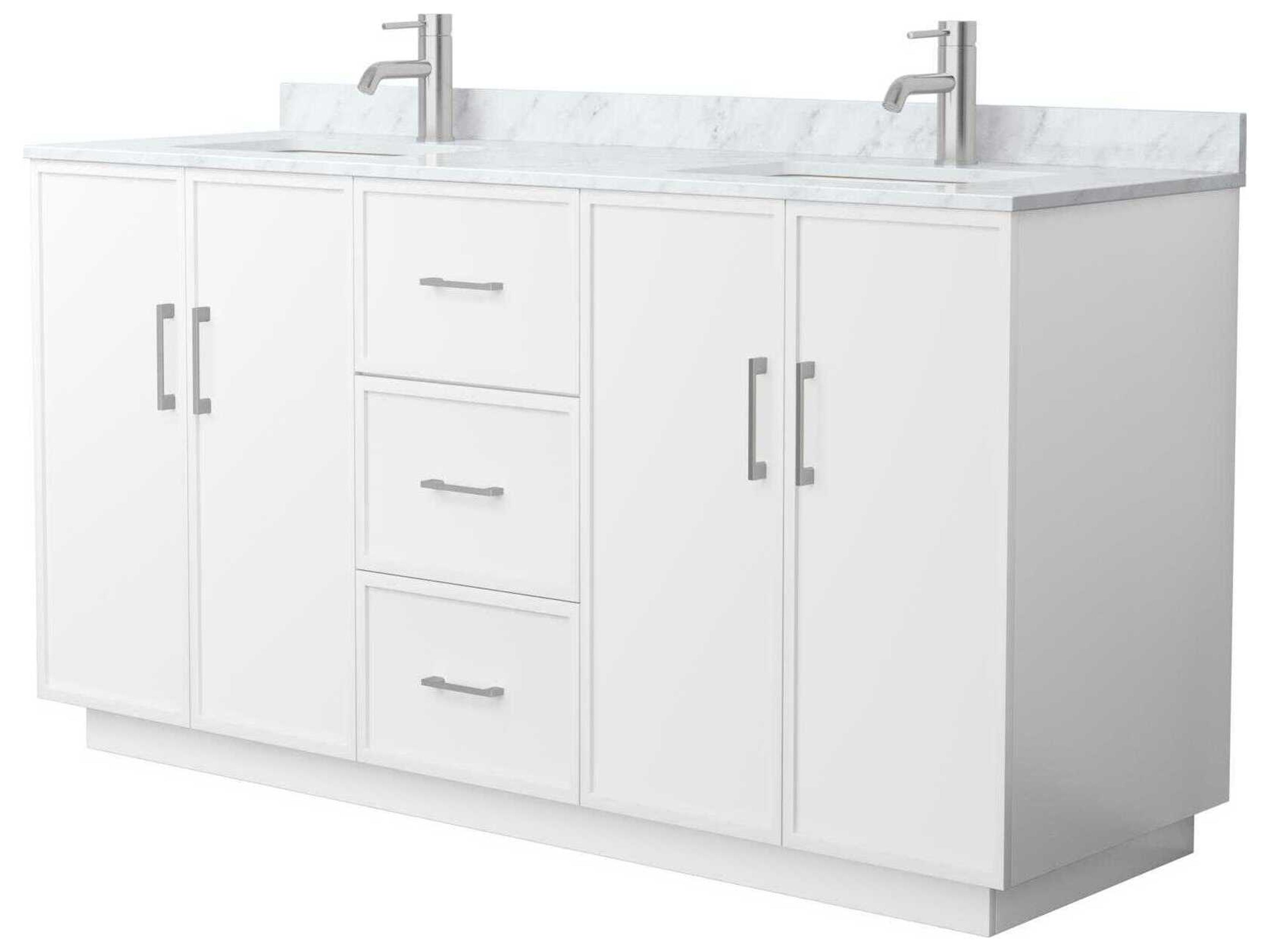 Wyndham Collection Elan-TK 66" White Vanity with Toe Kick