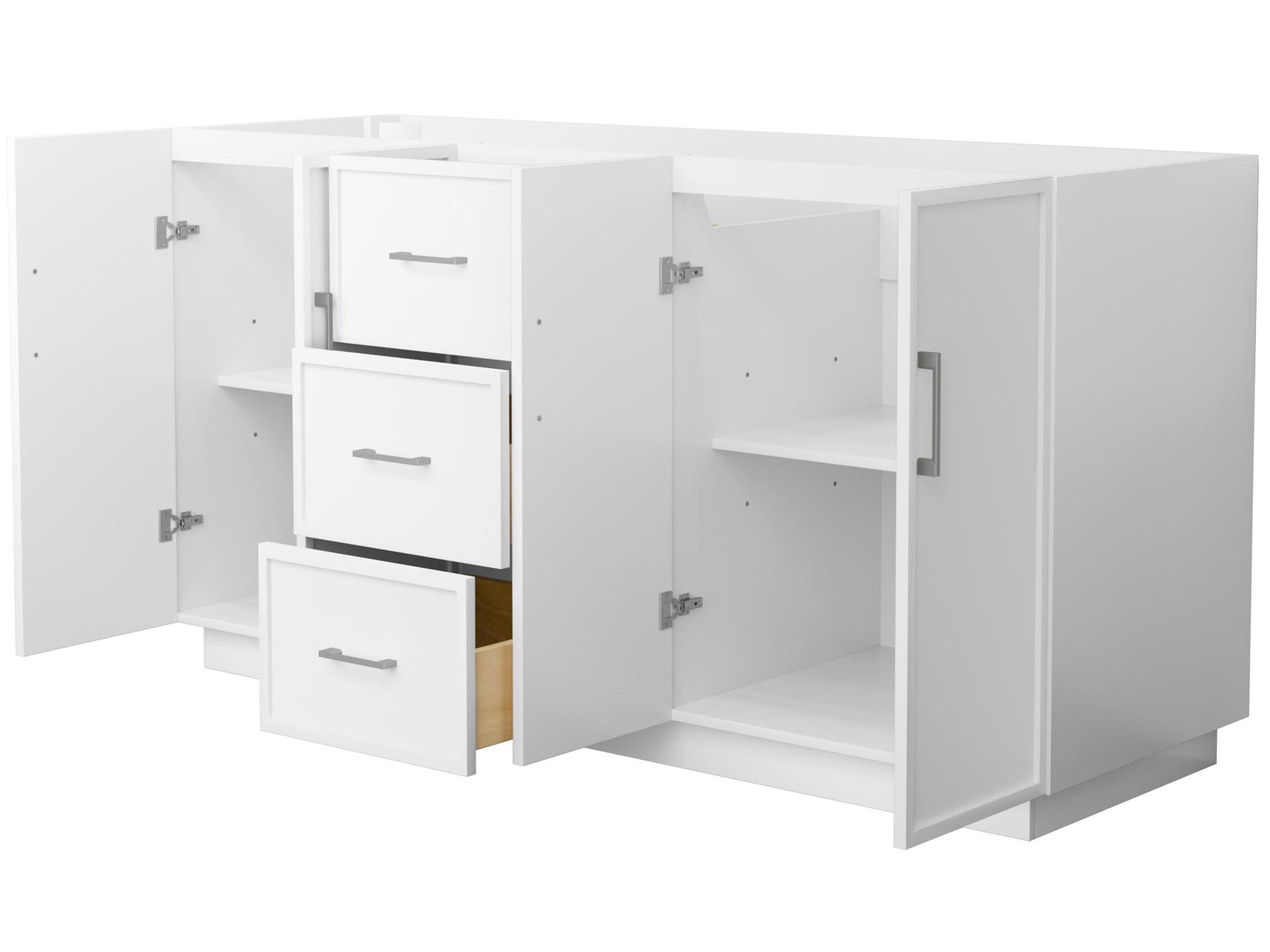 Wyndham Collection Elan-TK 65" White Vanity with Toe Kick