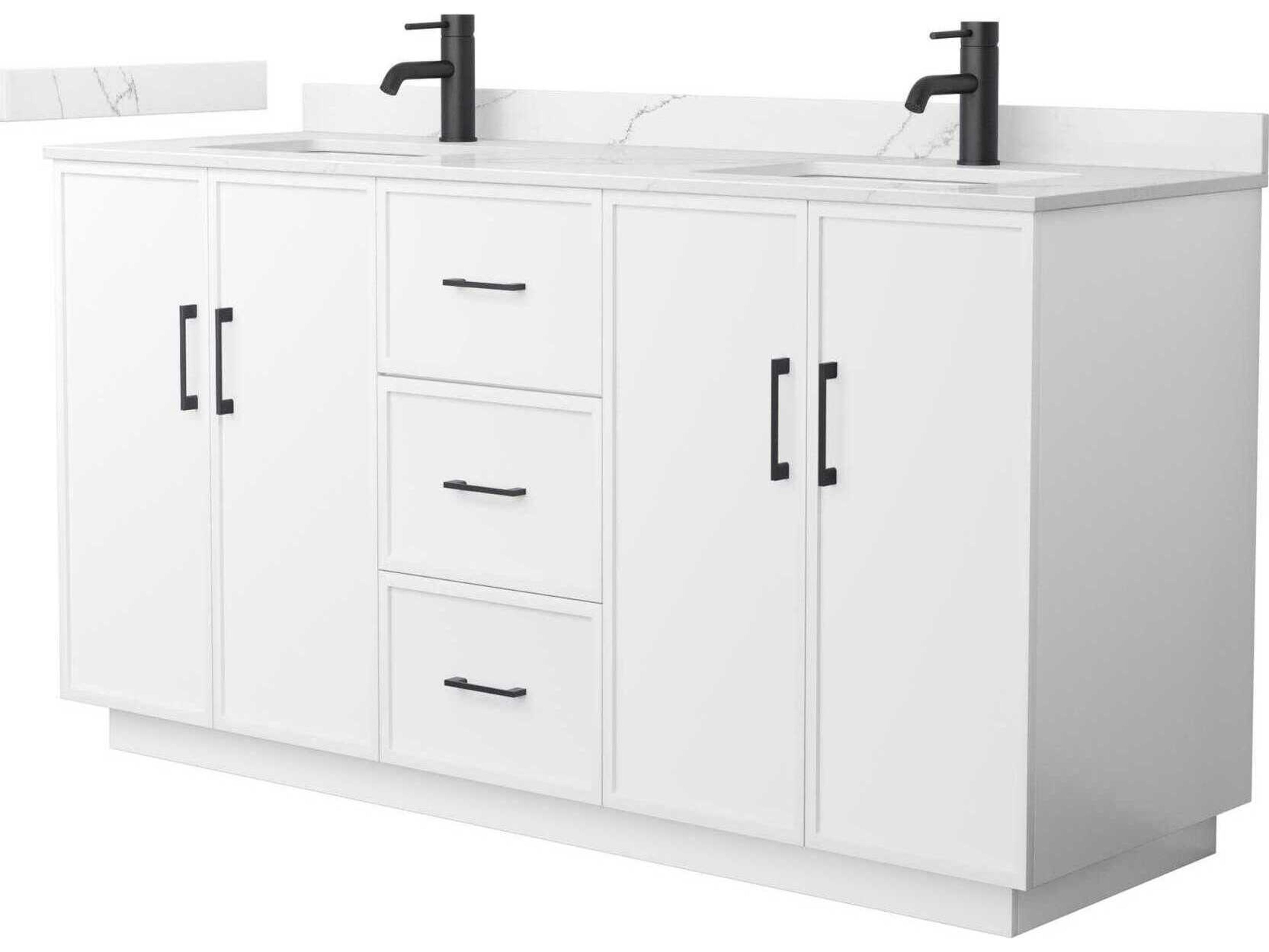 Elan-TK 66" White Vanity with Toe Kick