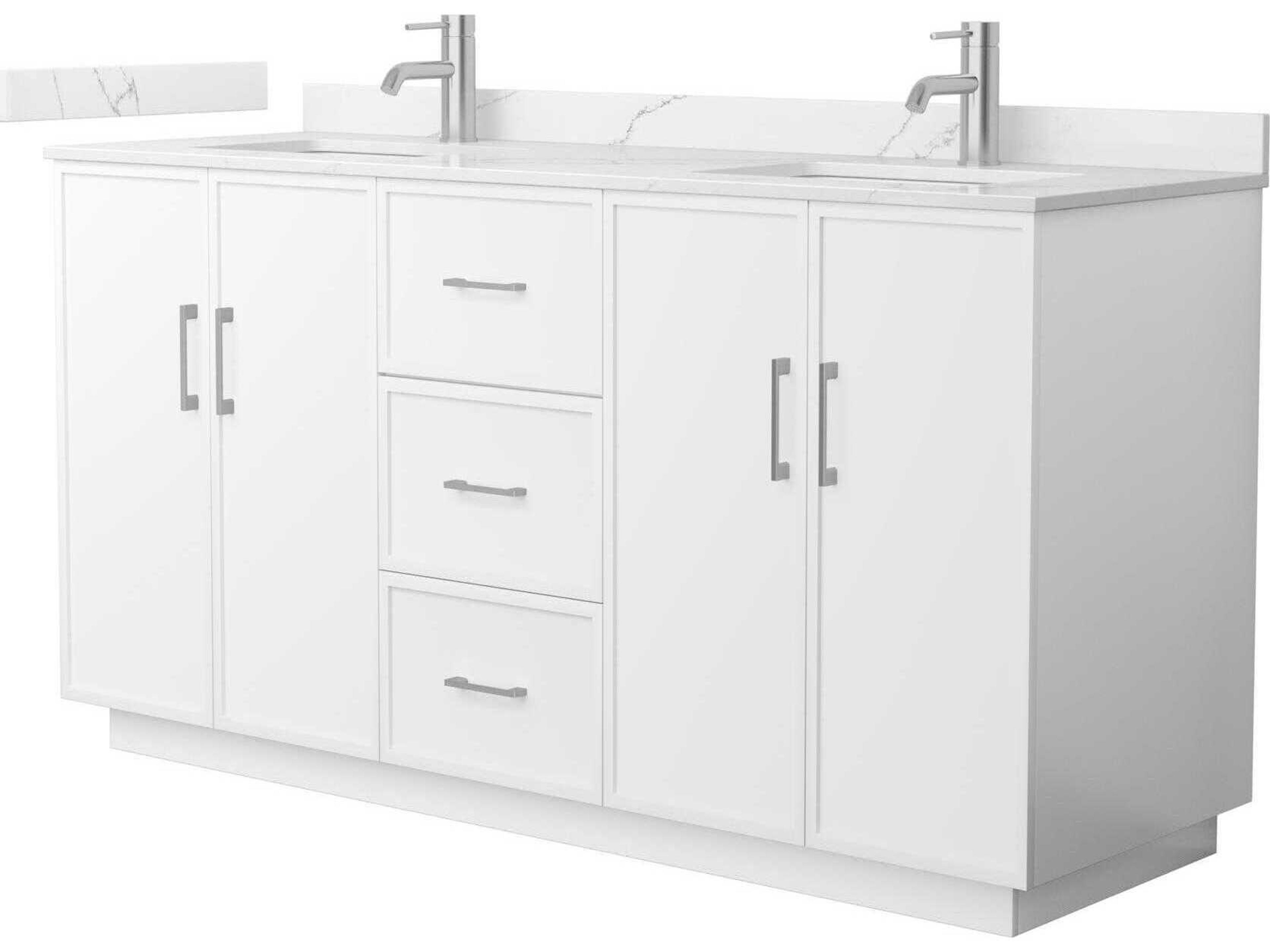 Wyndham Collection Elan-TK 66" White Vanity with Toe Kick